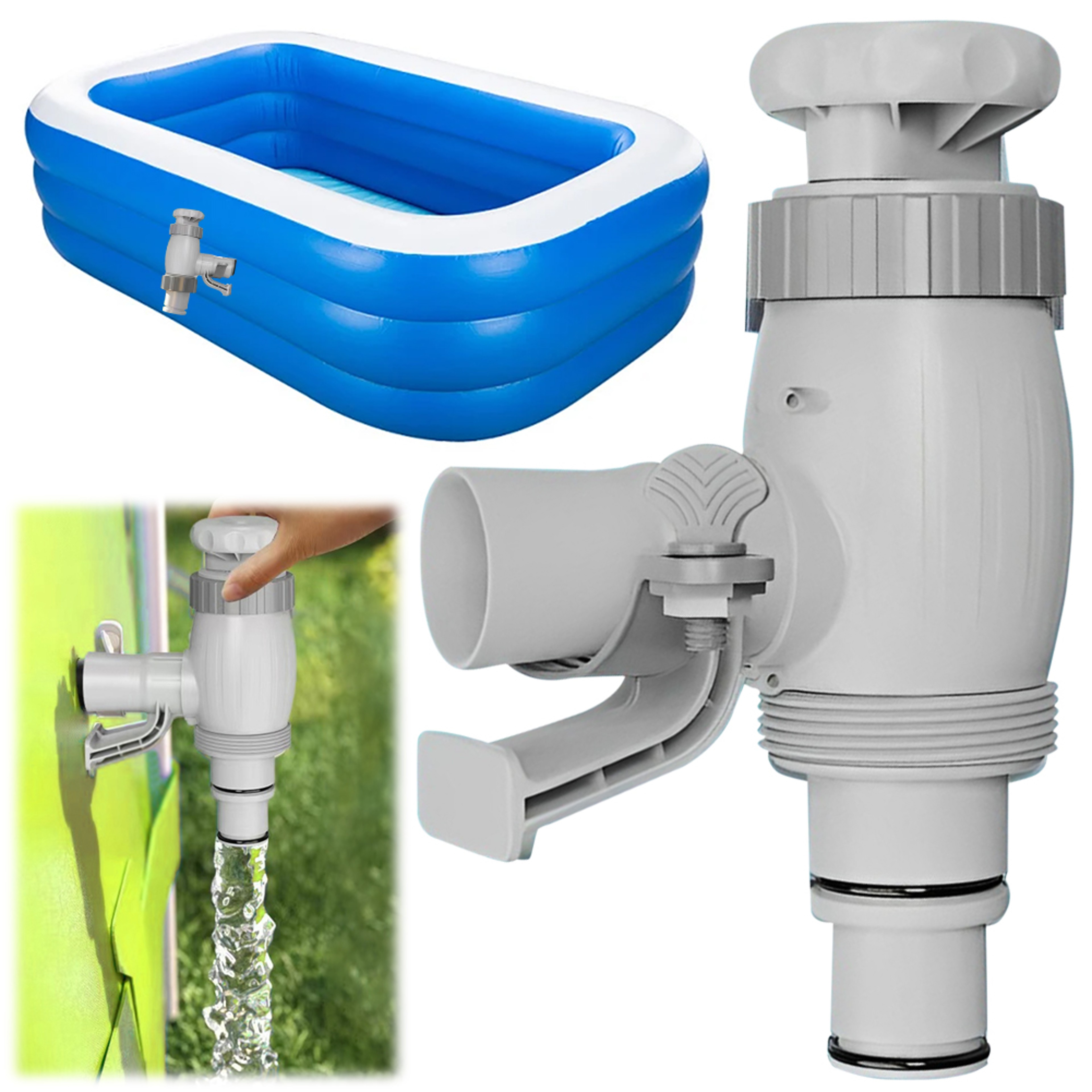 Above Ground Pool Hose Adapter With Plunger Valve And On Off Water Control 1
