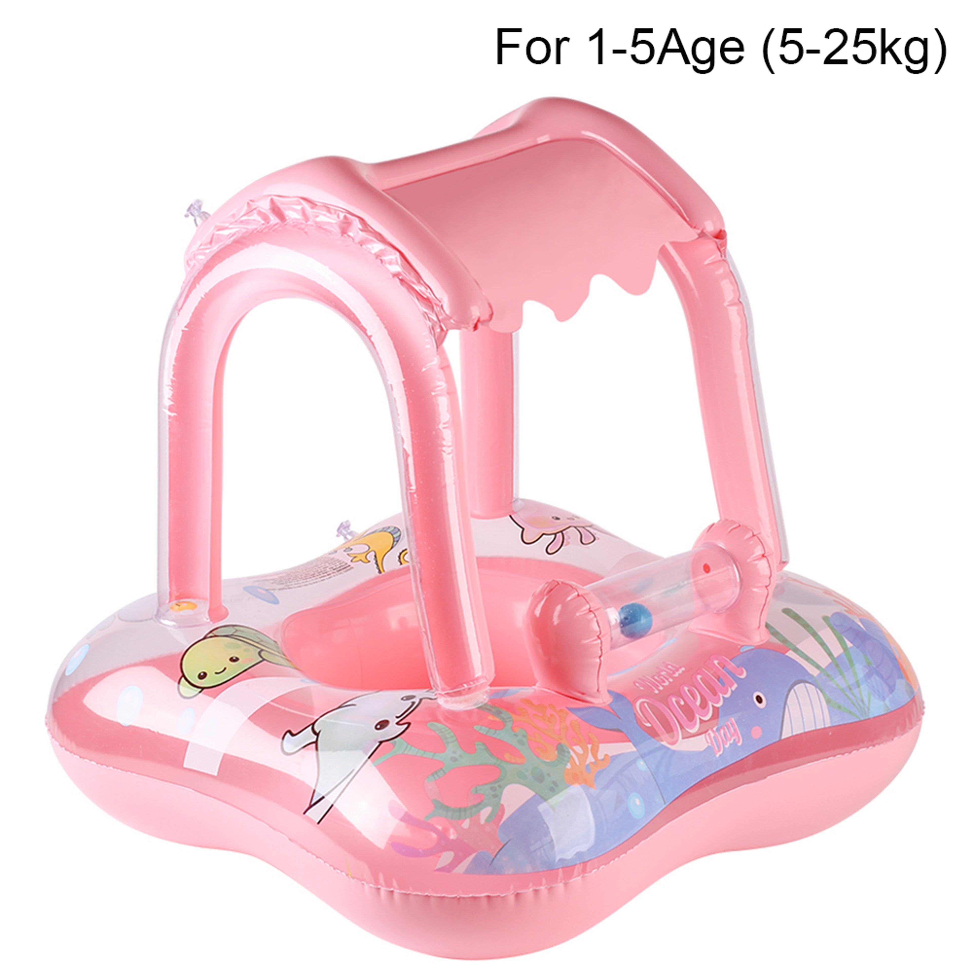 Baby Pool Float With Canopy Safe Toddler Swimming Ring For Infants And Kids 7