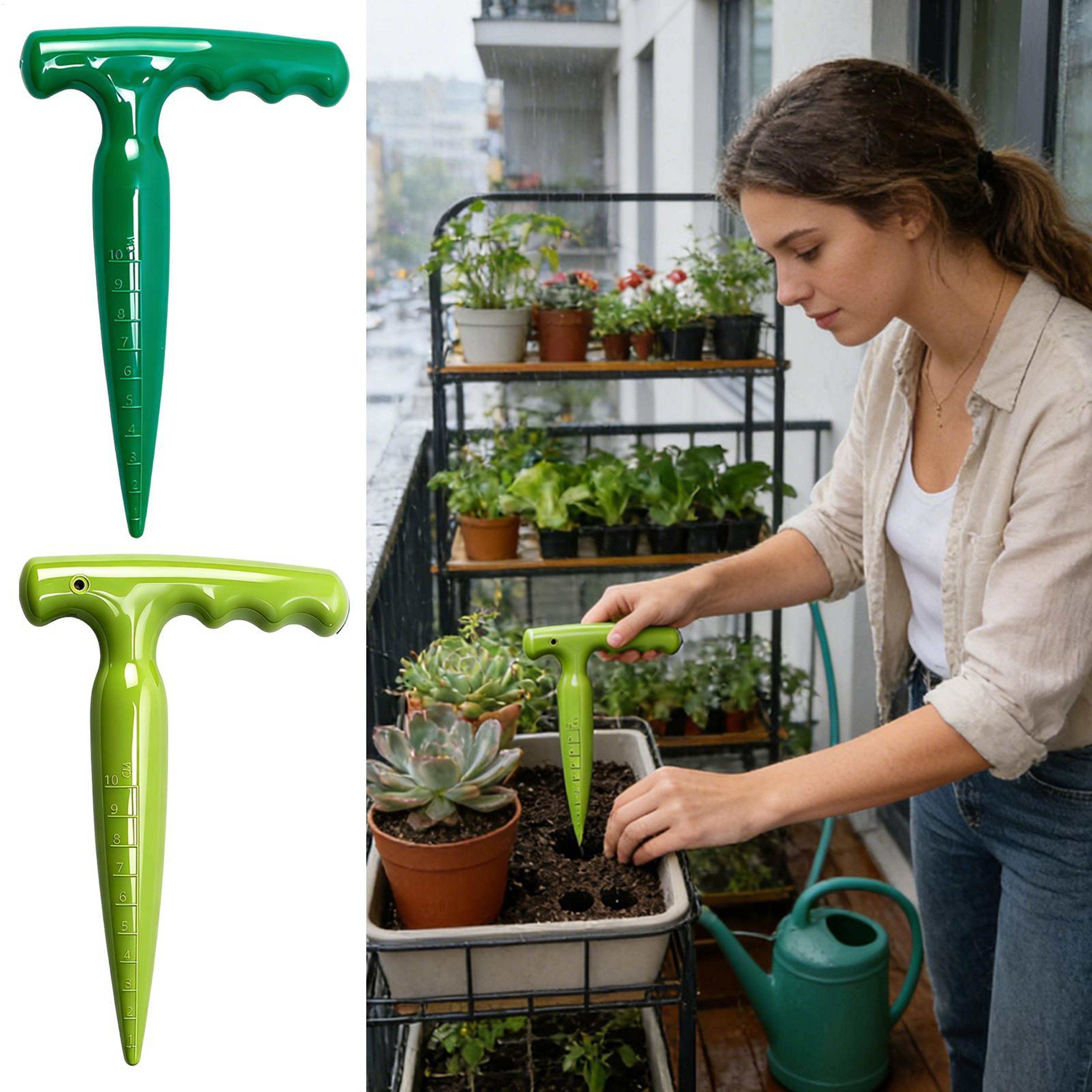 Long Handle Garden Hole Digger Seed Planting Tool for Easy Transplanting & Seedling Planting – view 2