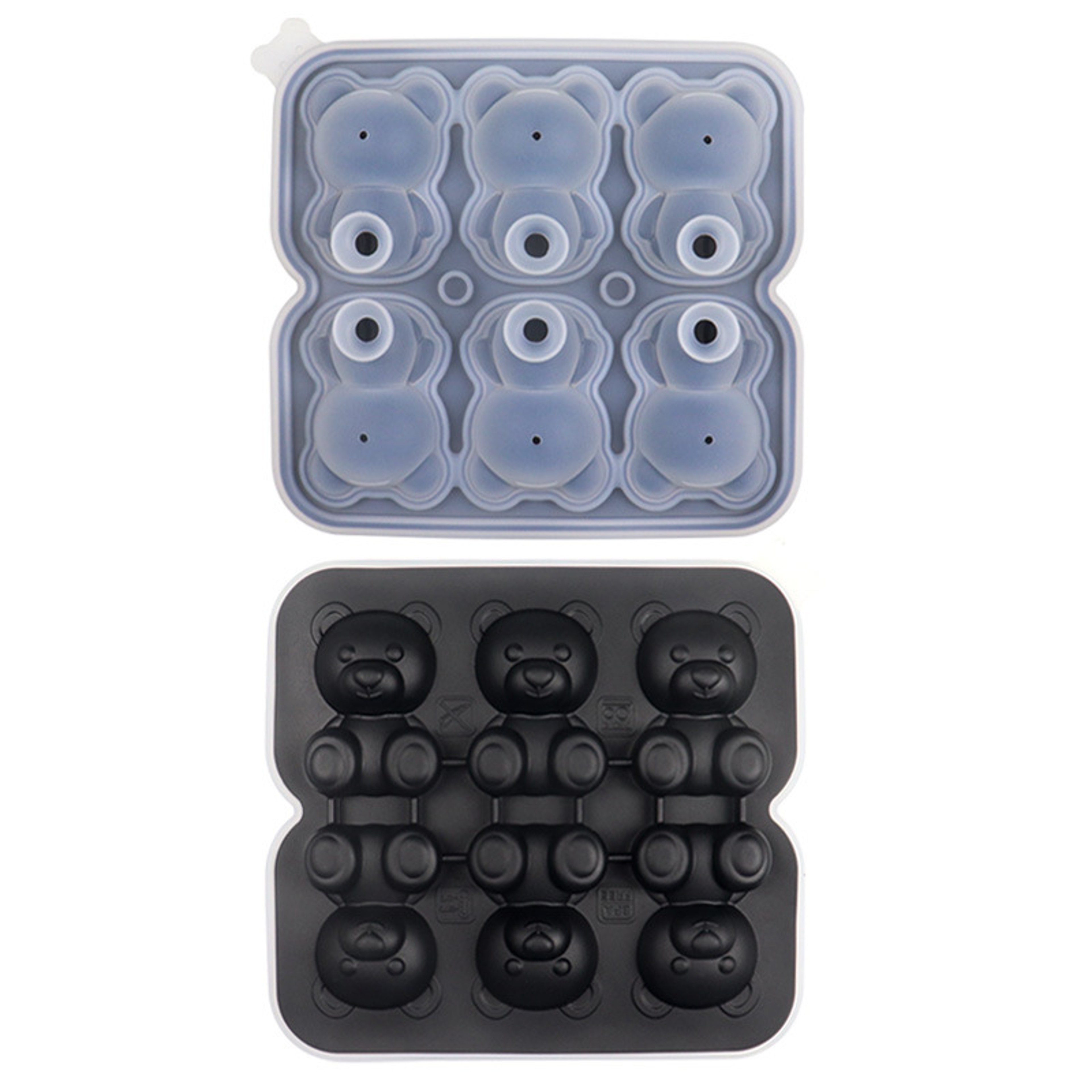 Cute Teddy Bear Ice Mold 6 Cavity Silicone Ice Cube Tray For Drinks Desserts  DIY Treats 7
