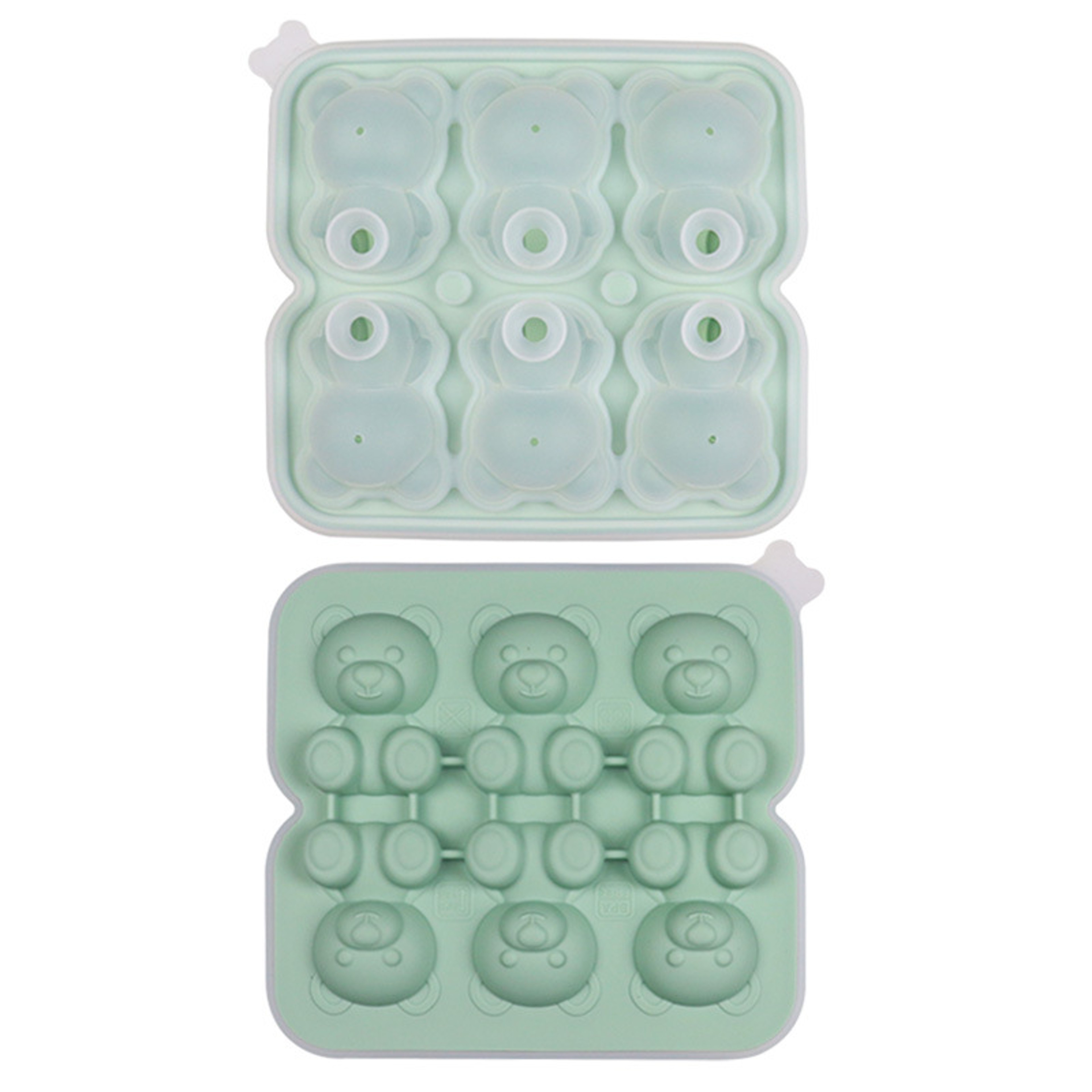 Cute Teddy Bear Ice Mold 6 Cavity Silicone Ice Cube Tray For Drinks Desserts  DIY Treats 6