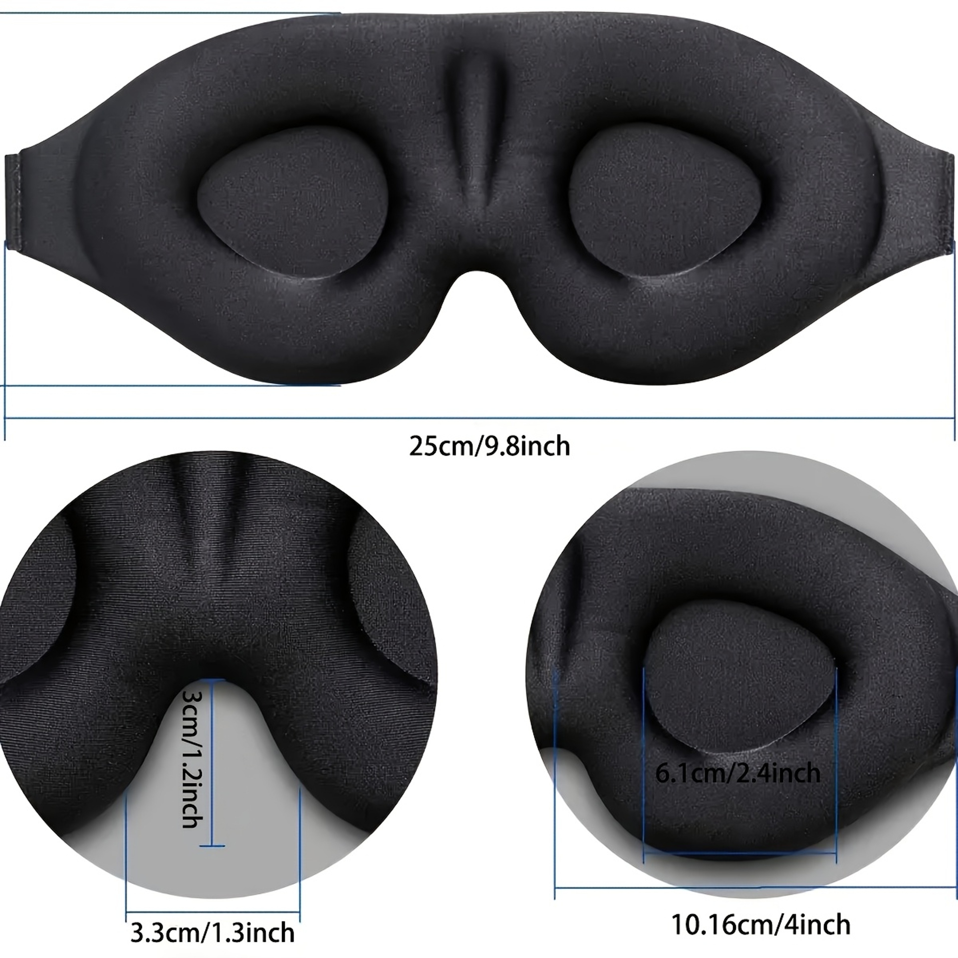 3D Sleep Mask For Sleeping Blackout Eye Mask With Contoured Cups For Travel  Night Rest 2