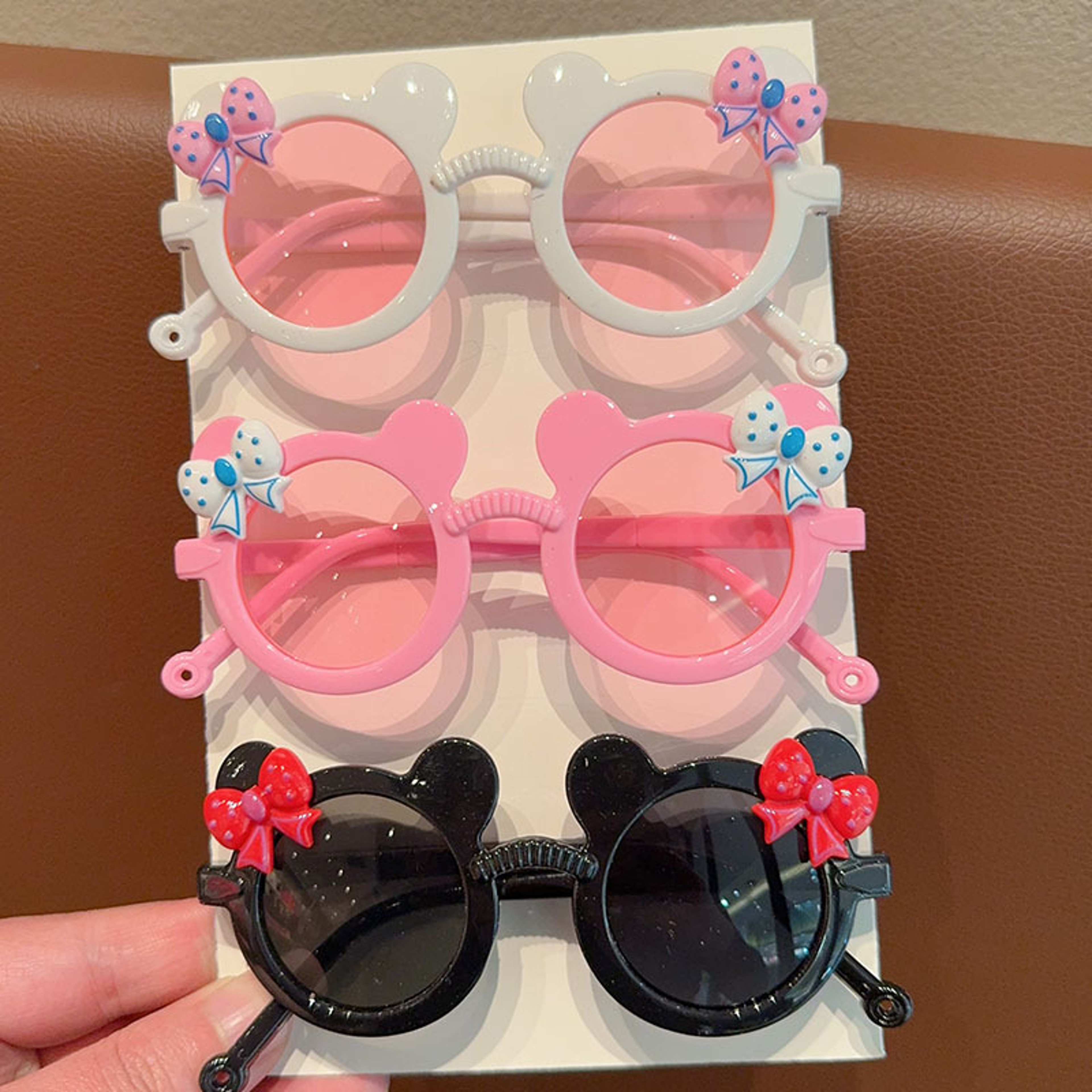 Cute Kids Fashion Glasses With Bear Frame  Bowknot For Boys And Girls 3