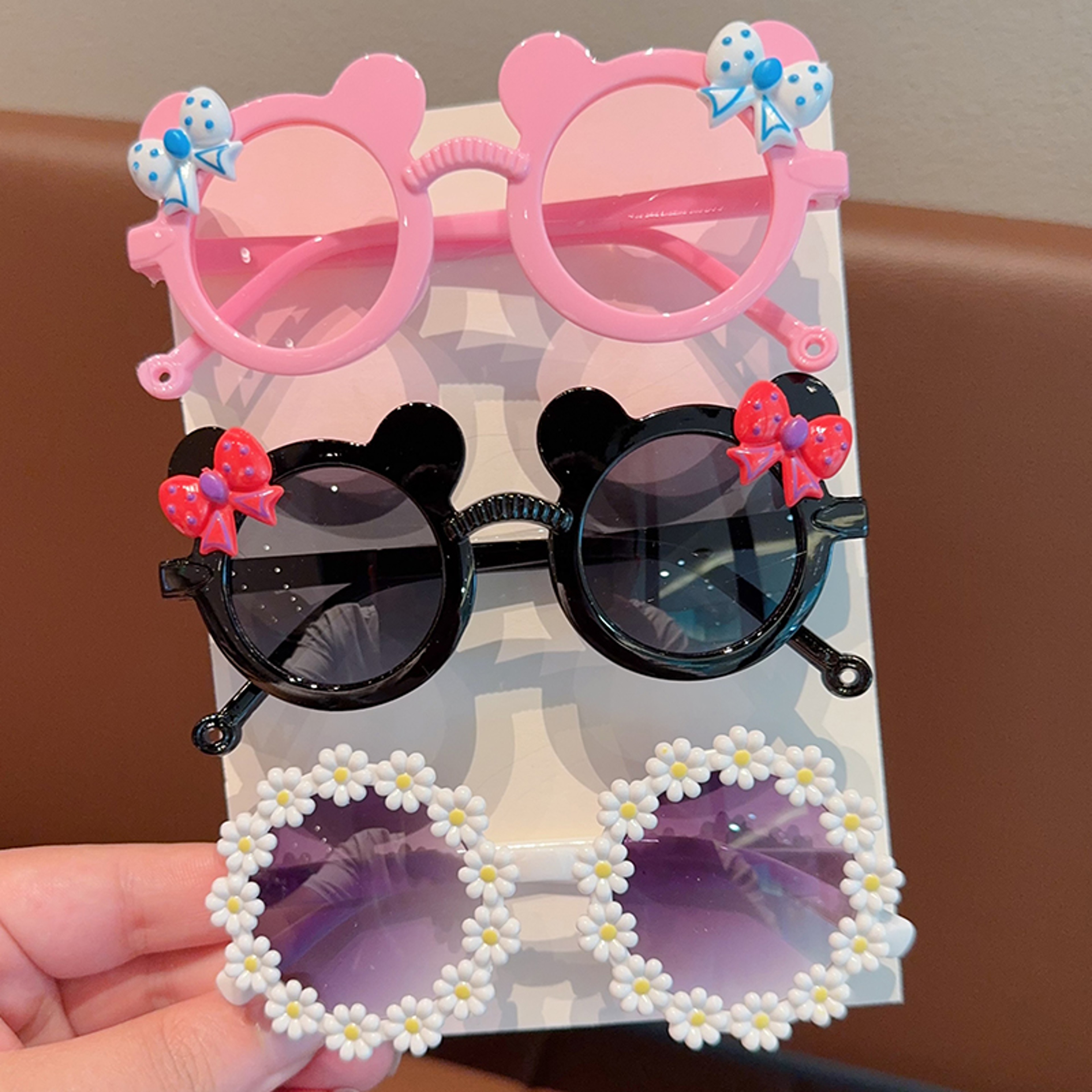 Cute Kids Fashion Glasses With Bear Frame  Bowknot For Boys And Girls 5