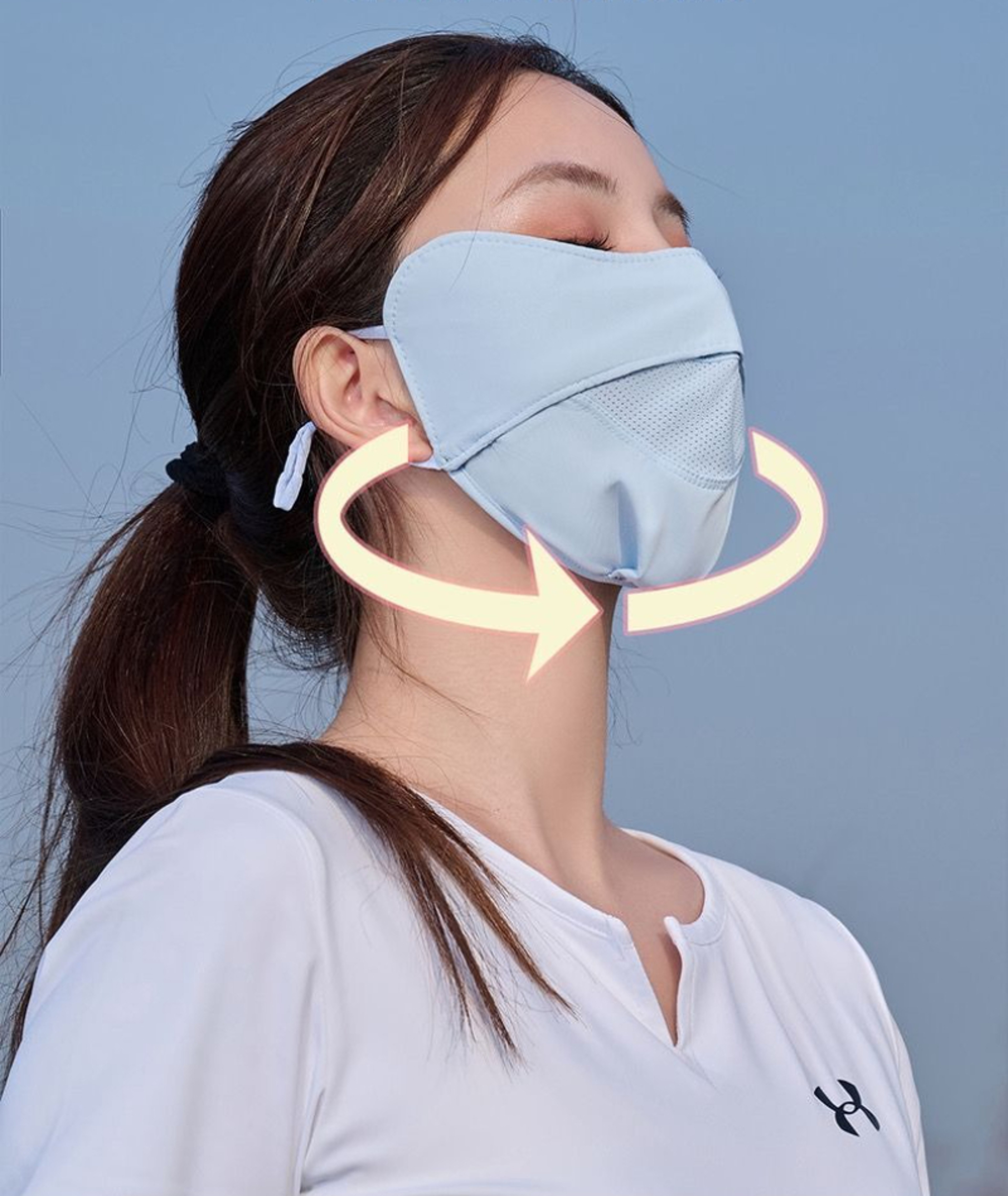 Cooling Ice Silk UV Face Mask With Adjustable Ear Hooks For Summer Sun Protection 6