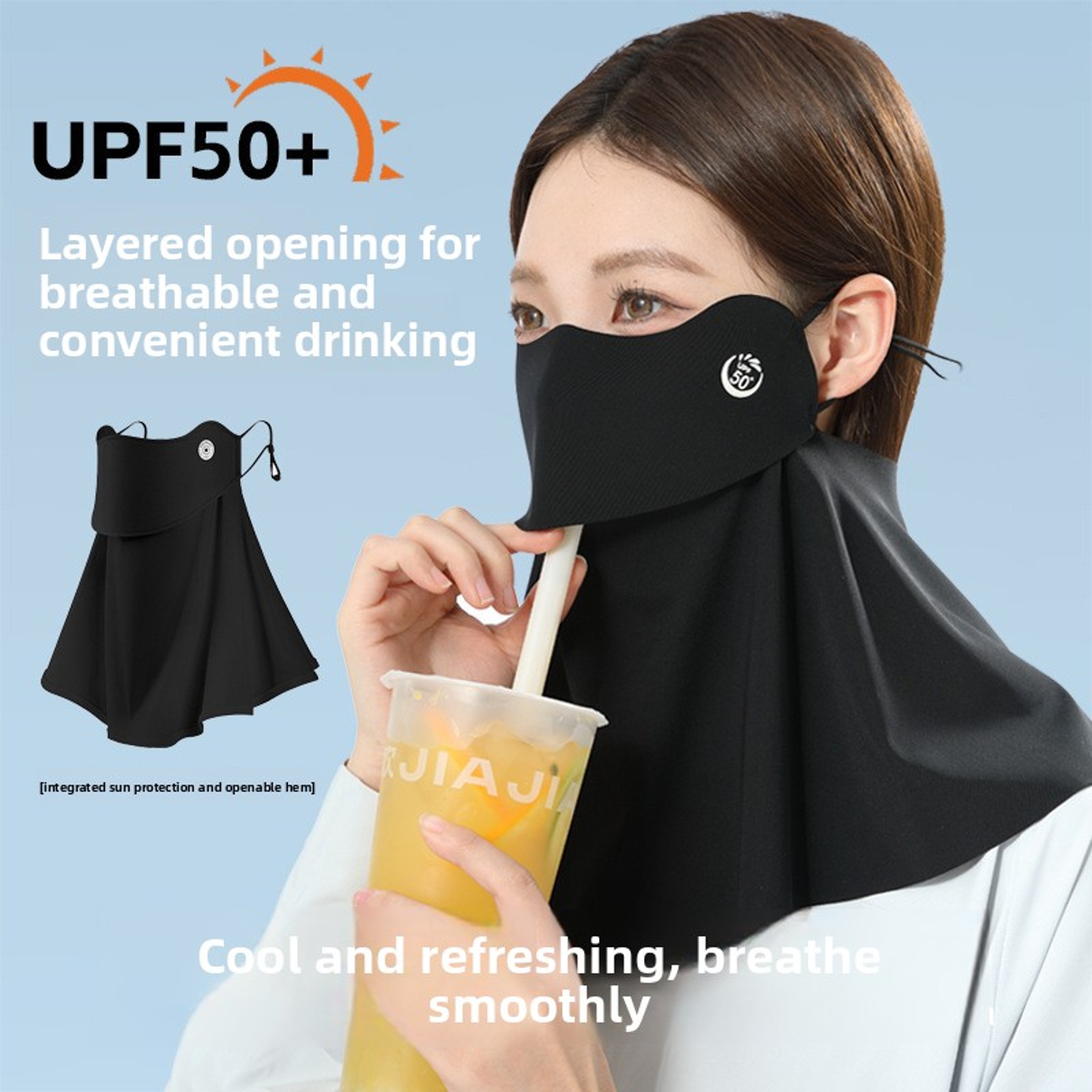 Cooling UV Protection Face Mask With Ice Silk Neck Cover For Cycling  Outdoor Activities 2