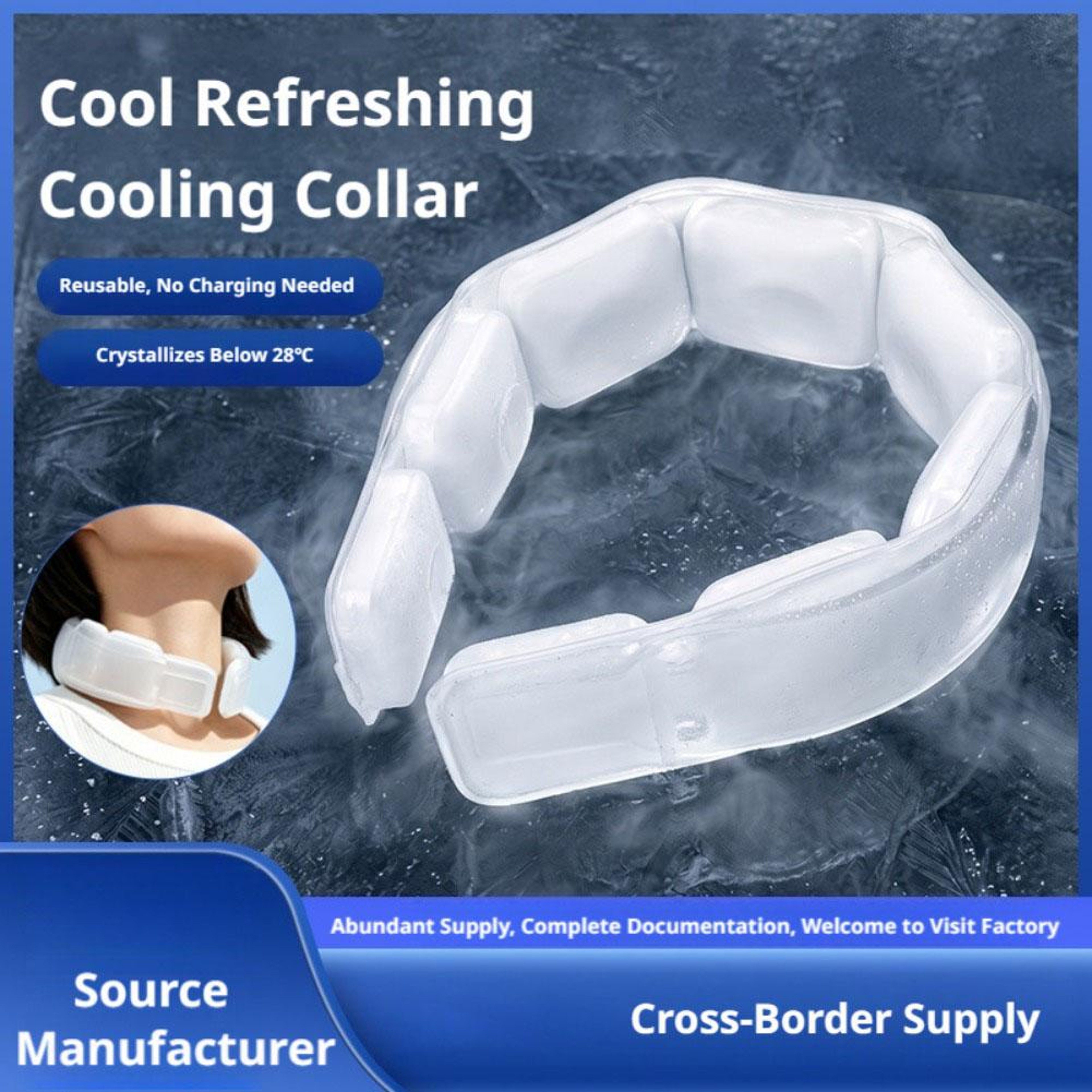 PCM Cooling Neck Ring Reusable Wearable Neck Cooler For Outdoor Sports  Summer Heat Relief 1