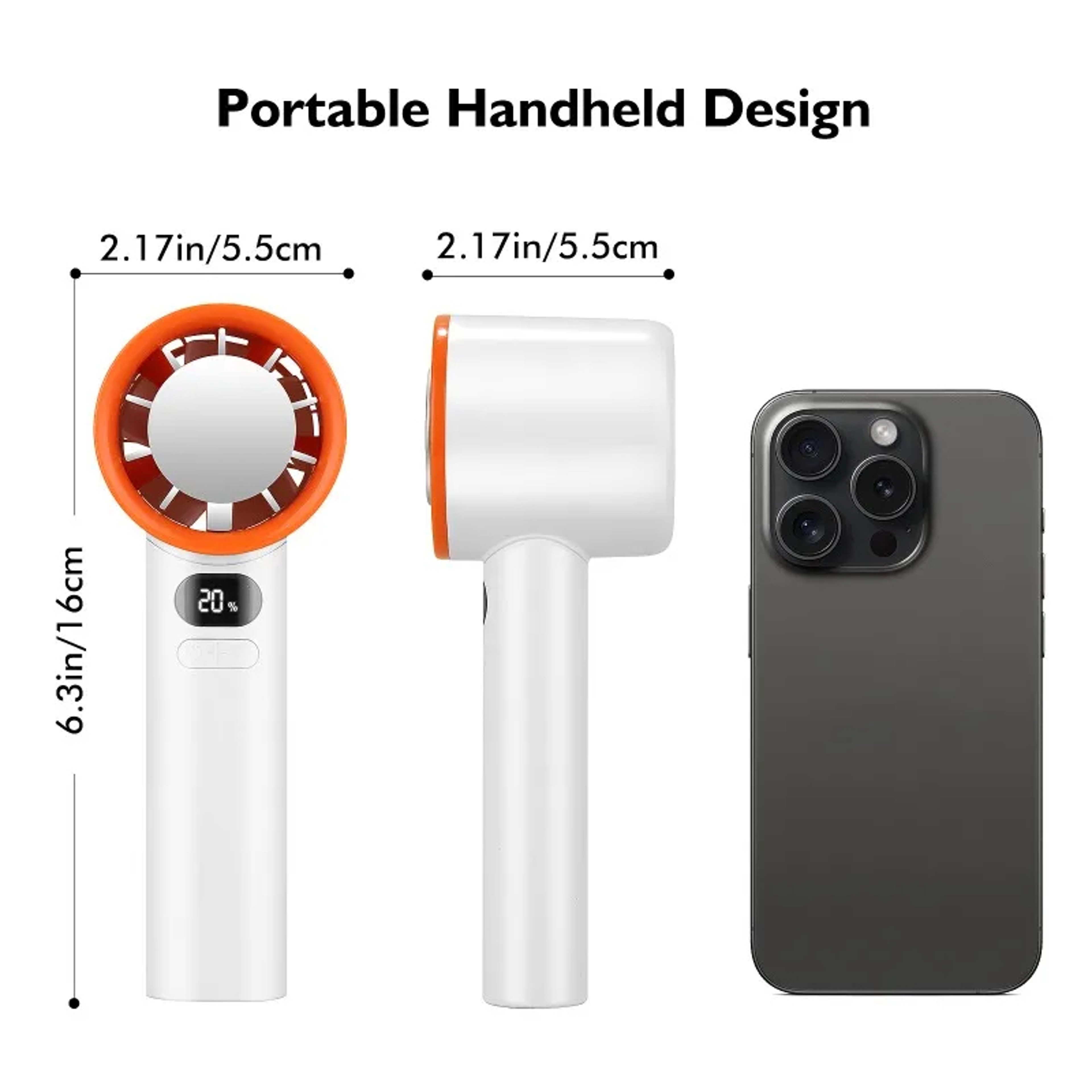 ArcticFlow Portable Handheld Fan With Ice Cooling Mode  120Speed Rechargeable Desktop Fan 5
