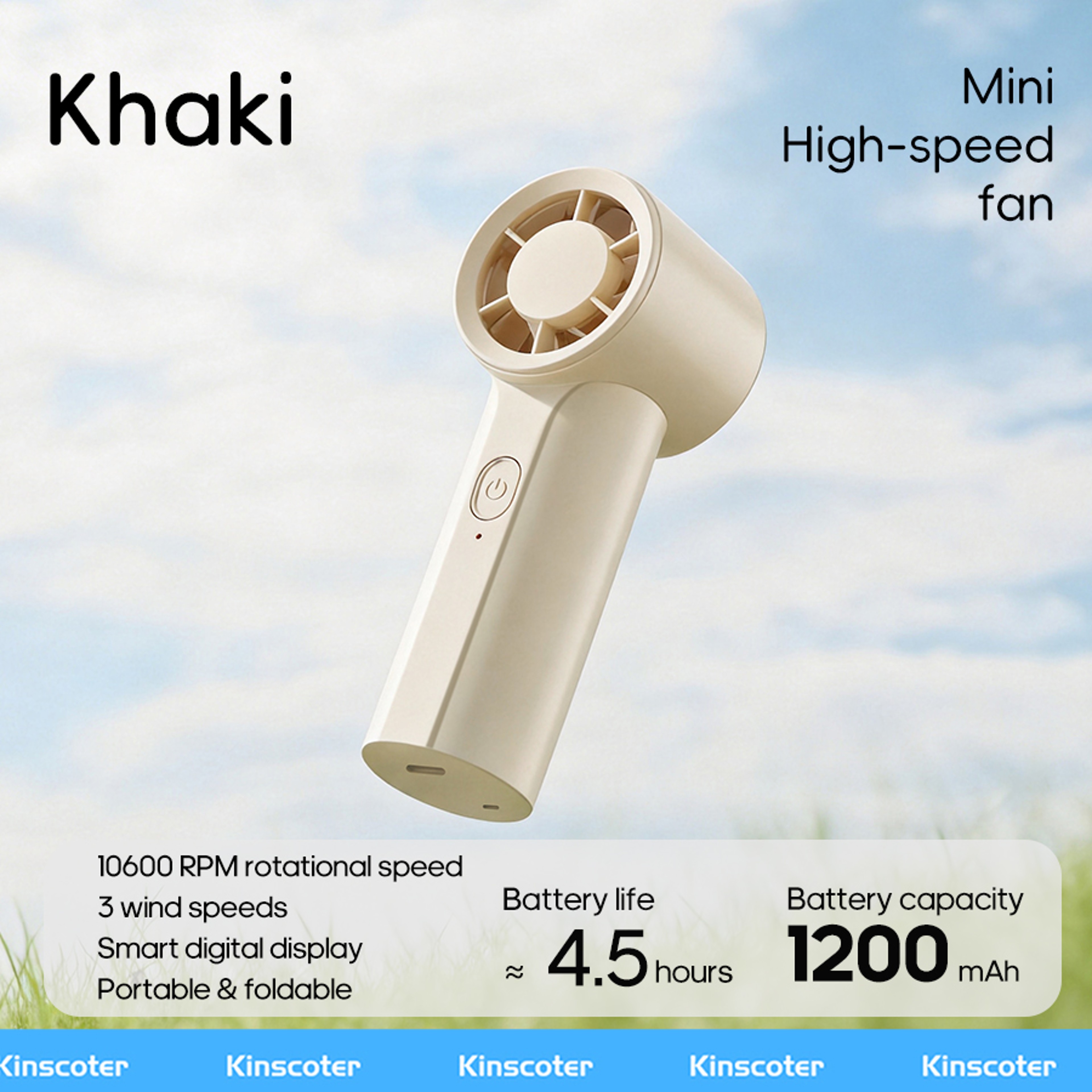 Portable Handheld Fan Mini Rechargeable Pocket Fan With 3 Speed Quiet Cooling 6