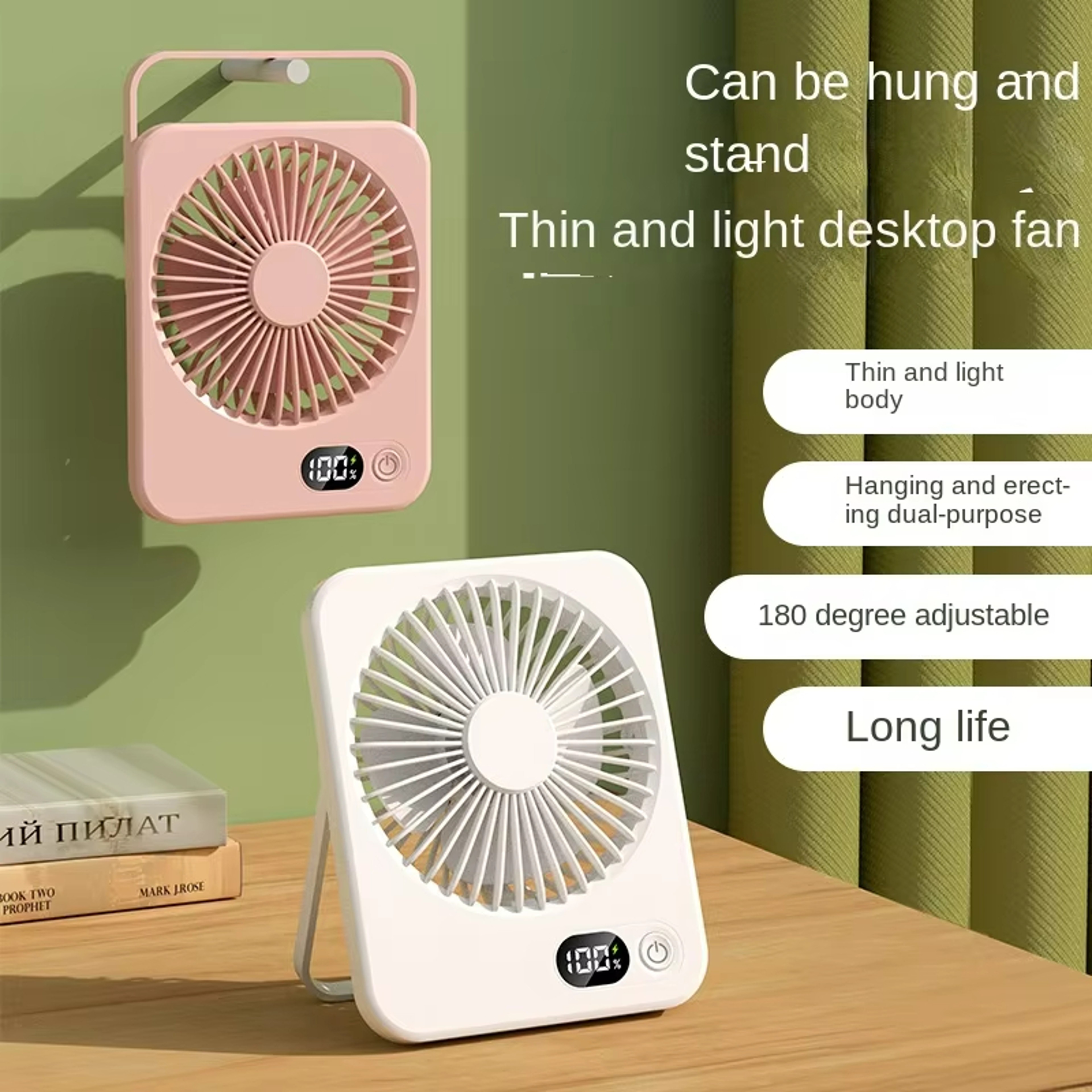 Ultra Quiet Foldable Desktop Fan Portable Mini Desk Fan For Office Home  Travel 4