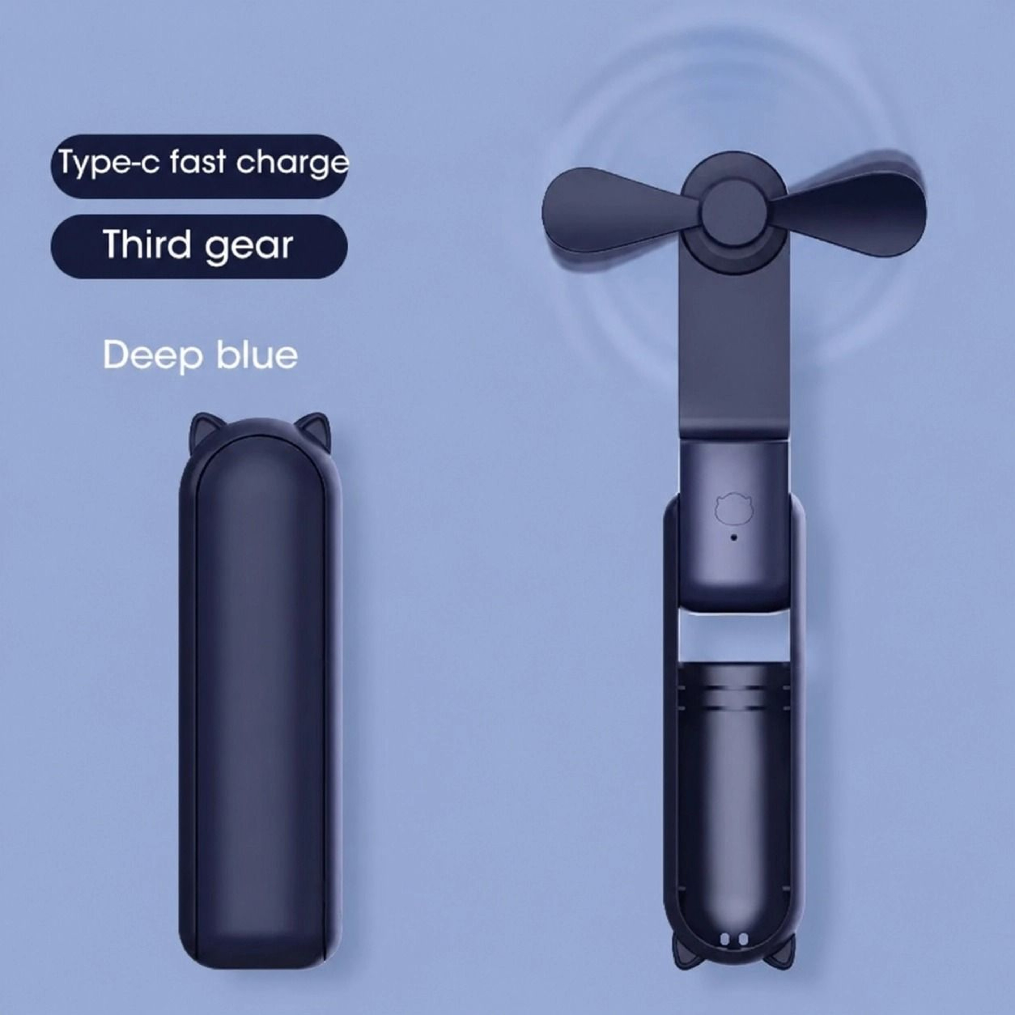 Portable Handheld Fan USB Rechargeable Mini Pocket Fan Foldable Quiet Personal Cooling Fan 6