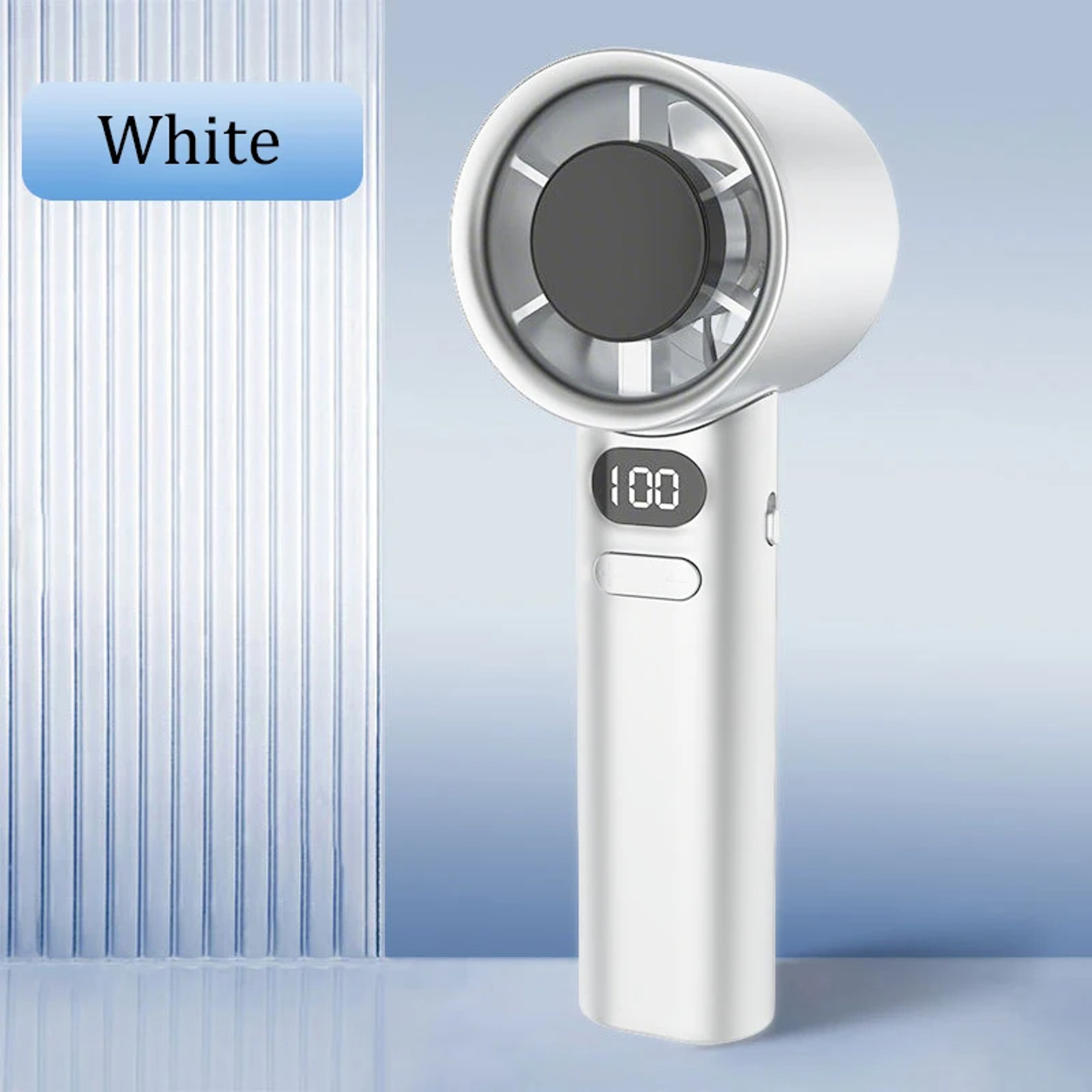Portable Handheld Fan Rechargeable Mini Bladeless Desktop Fan With Ice Cooling Mode 7