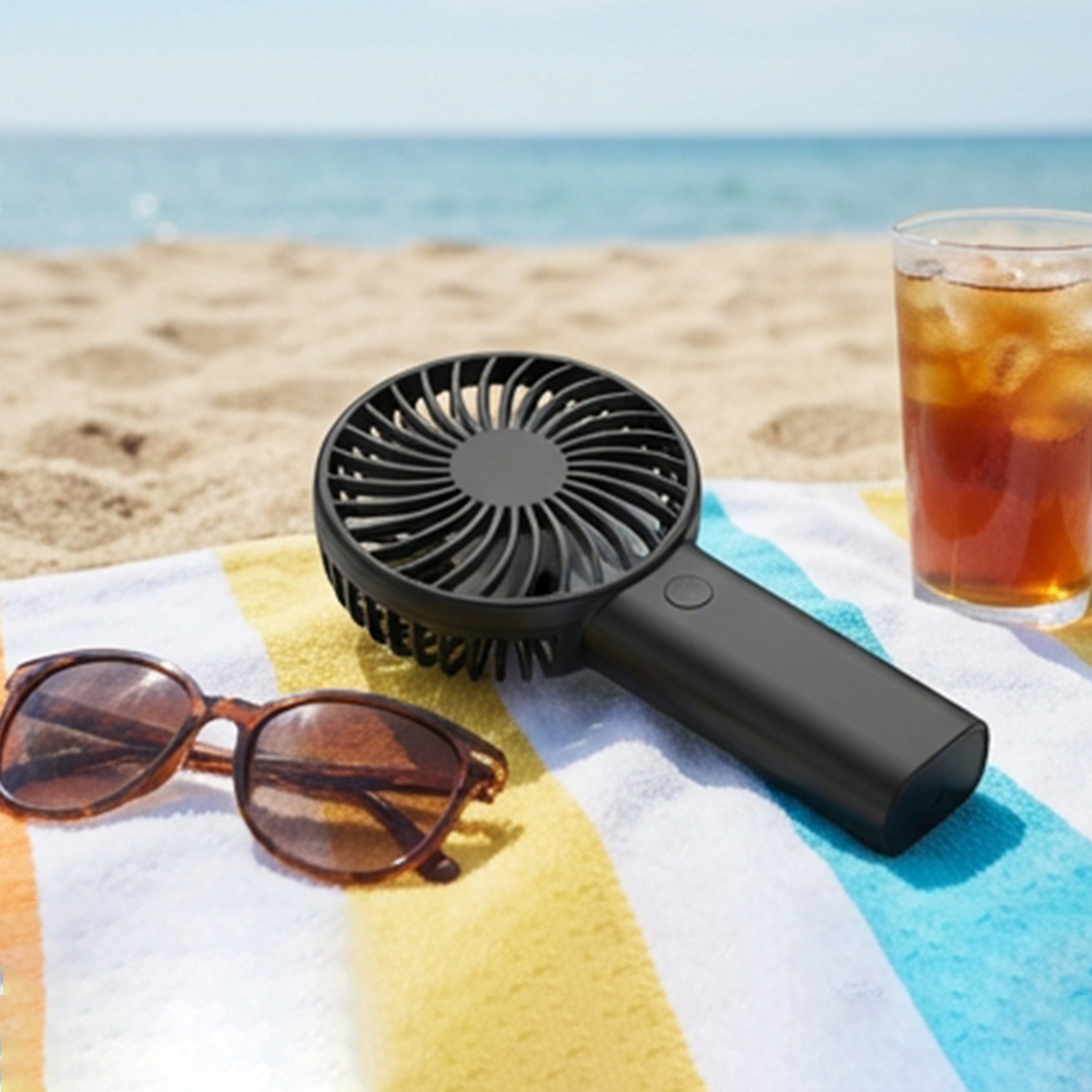 Portable Handheld Fan USB Rechargeable Mini Desk Fan With Phone Stand Quiet Personal Cooling 4