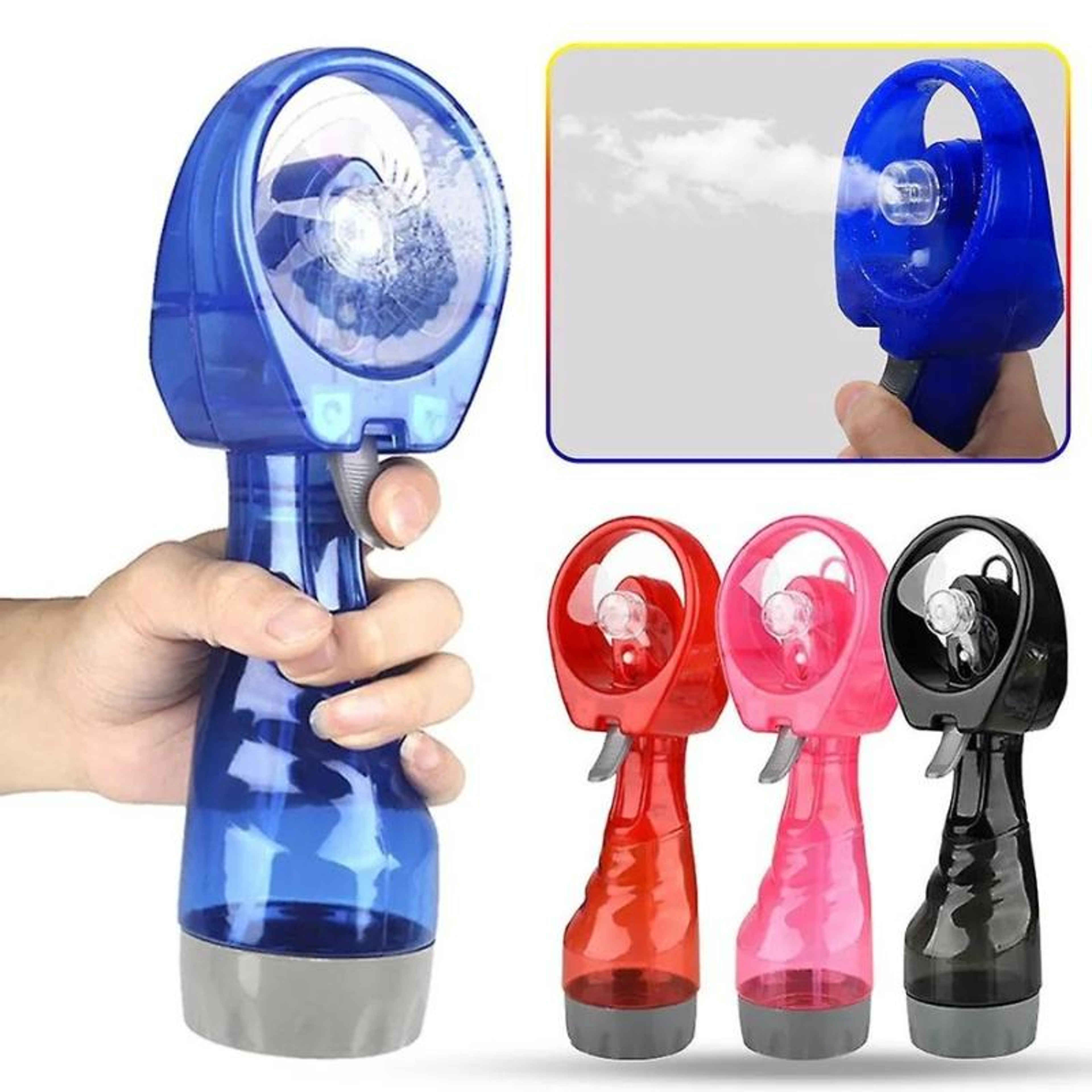 Portable Handheld Misting Fan With Large Water Tank Rechargeable Personal Cooling Fan 0