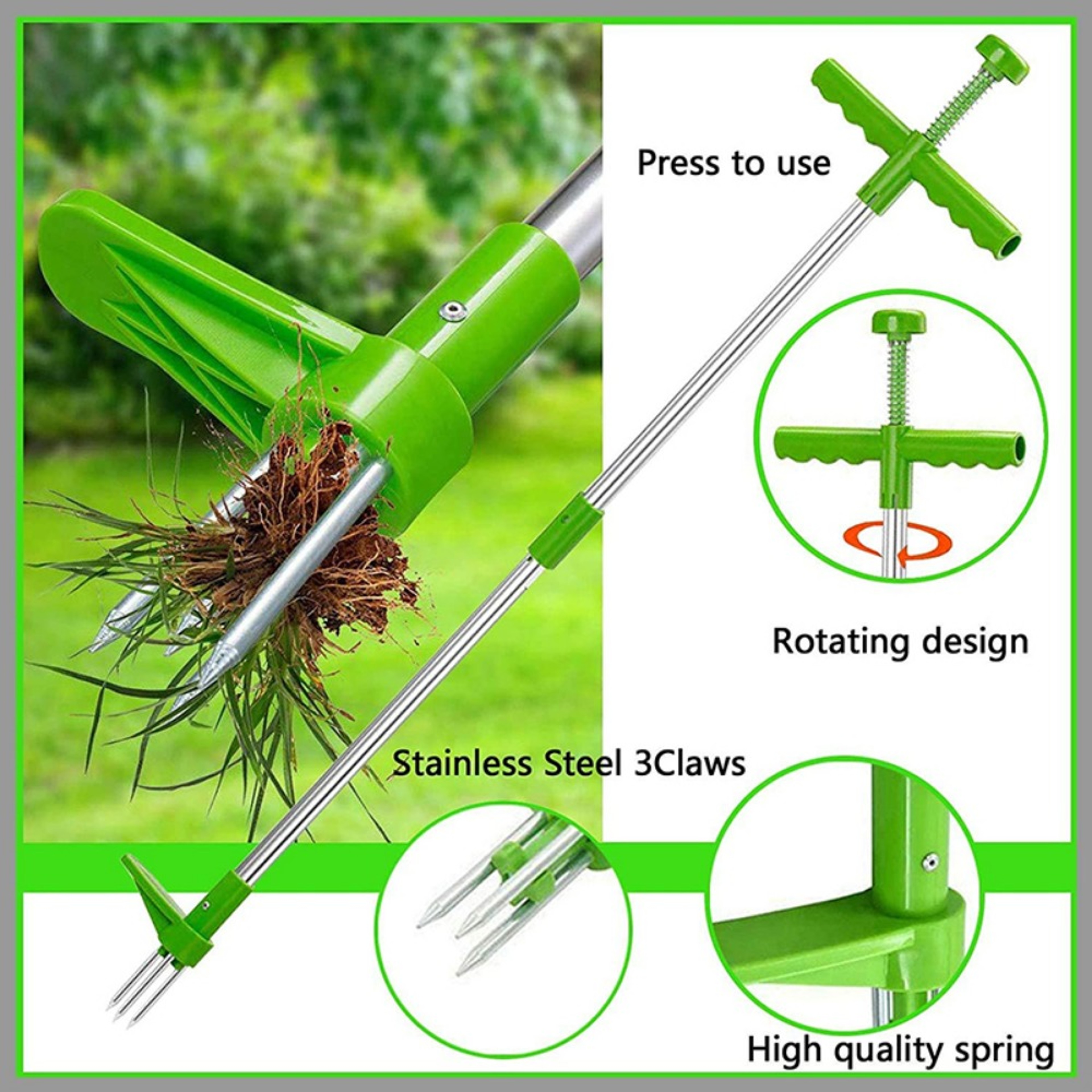 Stand Up Weed Puller Long Handle Garden Weeding Tool for Easy Root Removal – view 2