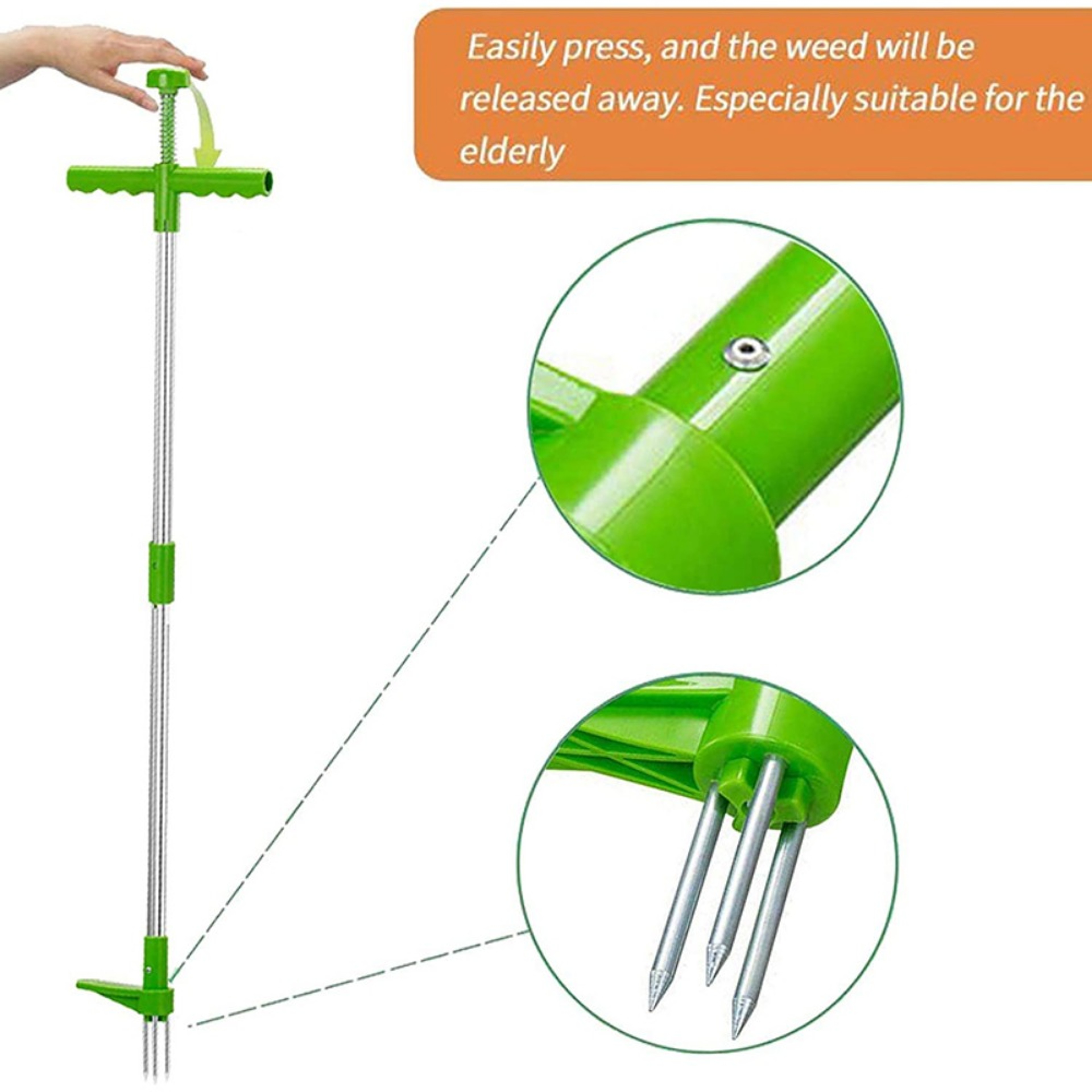Stand Up Weed Puller Long Handle Garden Weeding Tool for Easy Root Removal – view 5