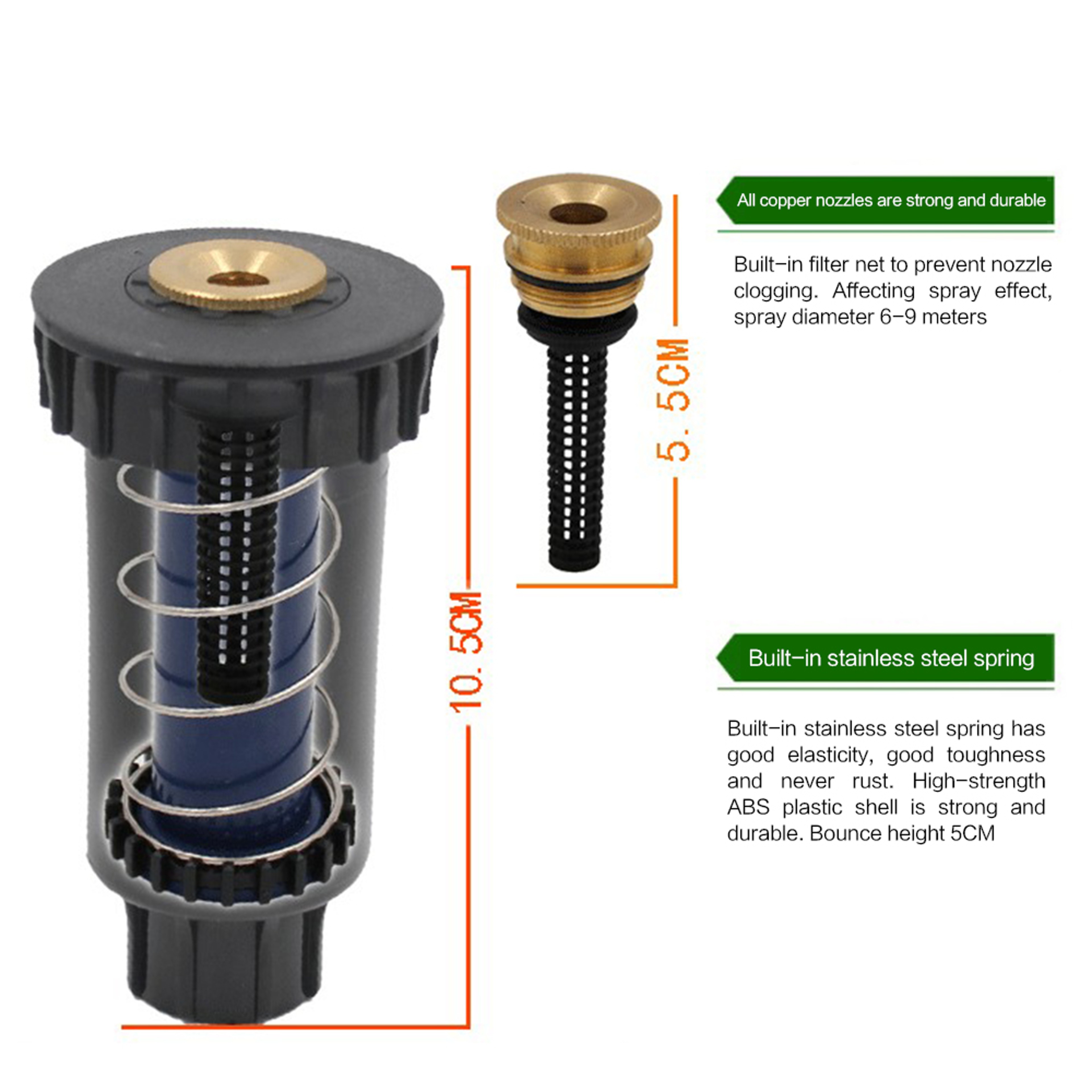Adjustable Pop Up Sprinkler Head 90 180 360 Lawn Irrigation Nozzle 2