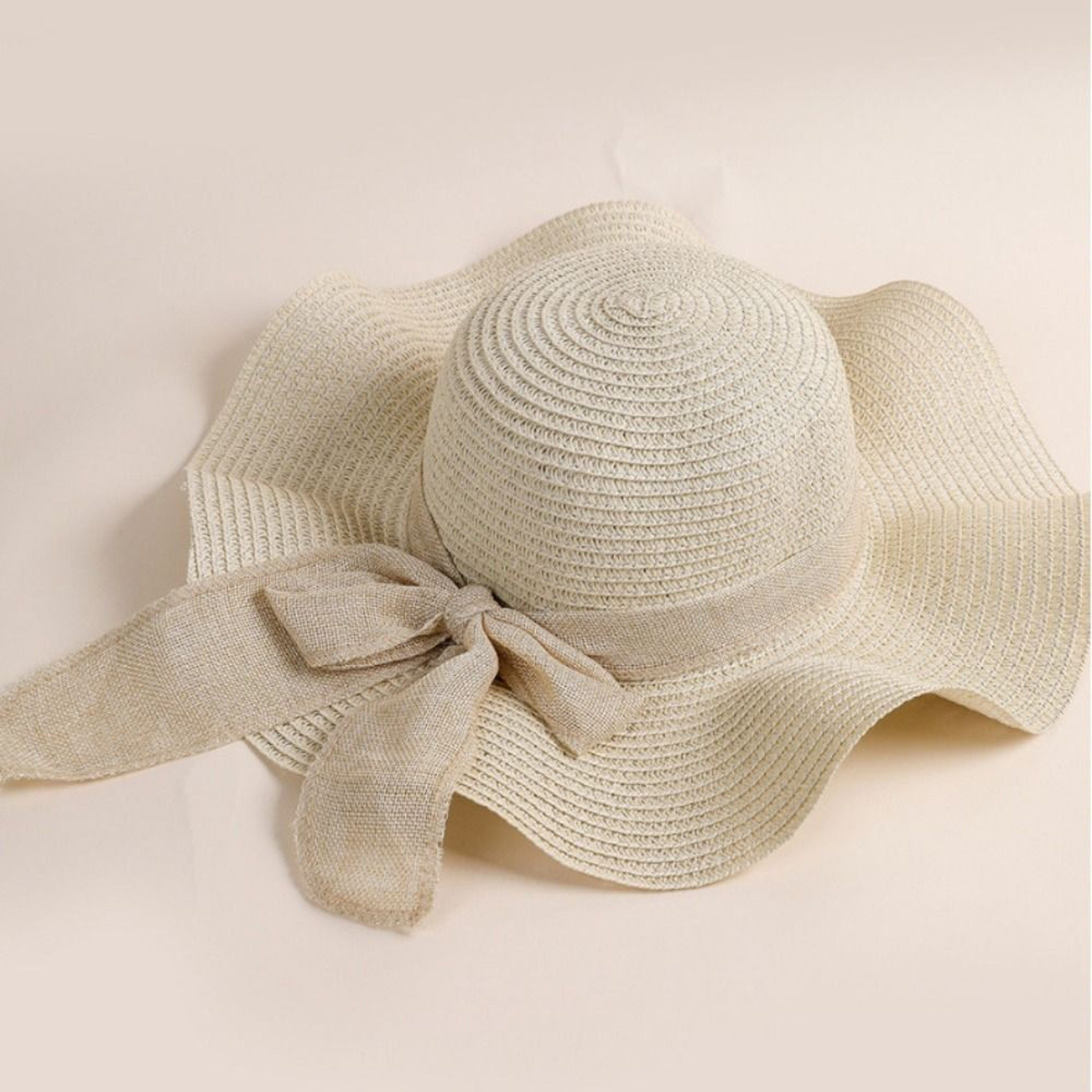 Wide Brim Sun Hat With Bow Foldable Straw UV Protection Beach Visor For Women 5