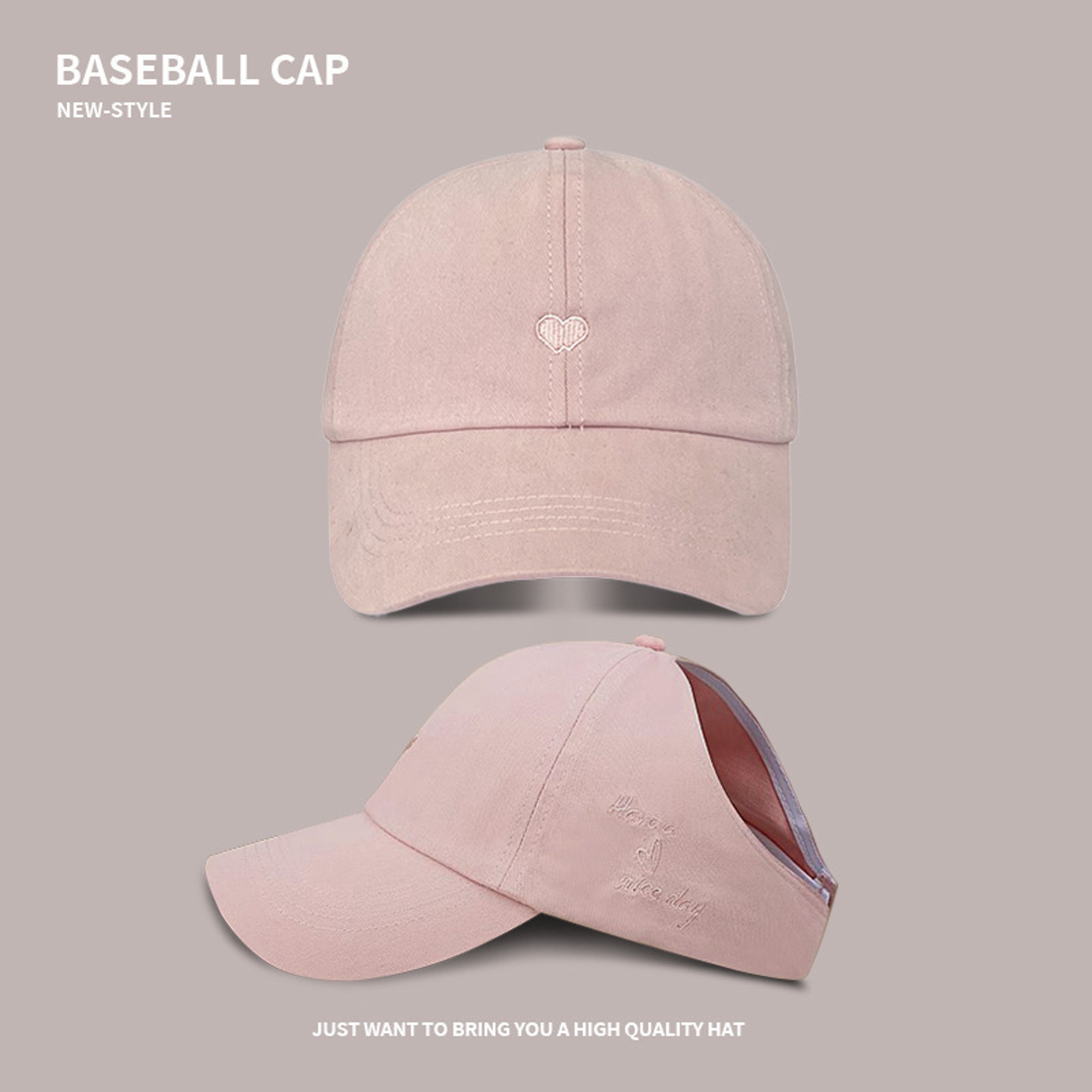 High Ponytail Hat For Women Breathable Baseball Cap With UV Protection Adjustable Sun Visor 7