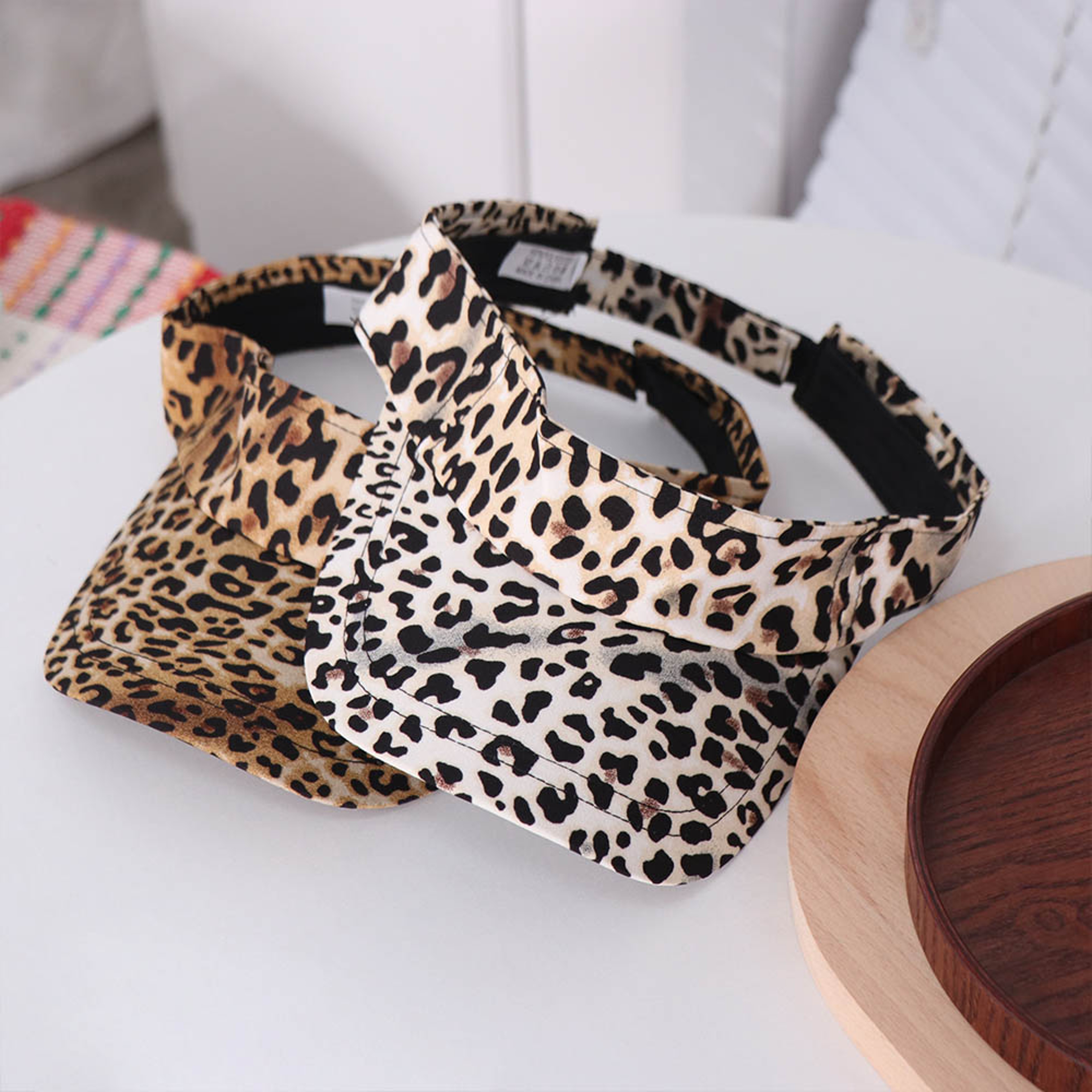 Leopard Print Womens Sun Visor With UV Protection Open Top Summer Hat 3