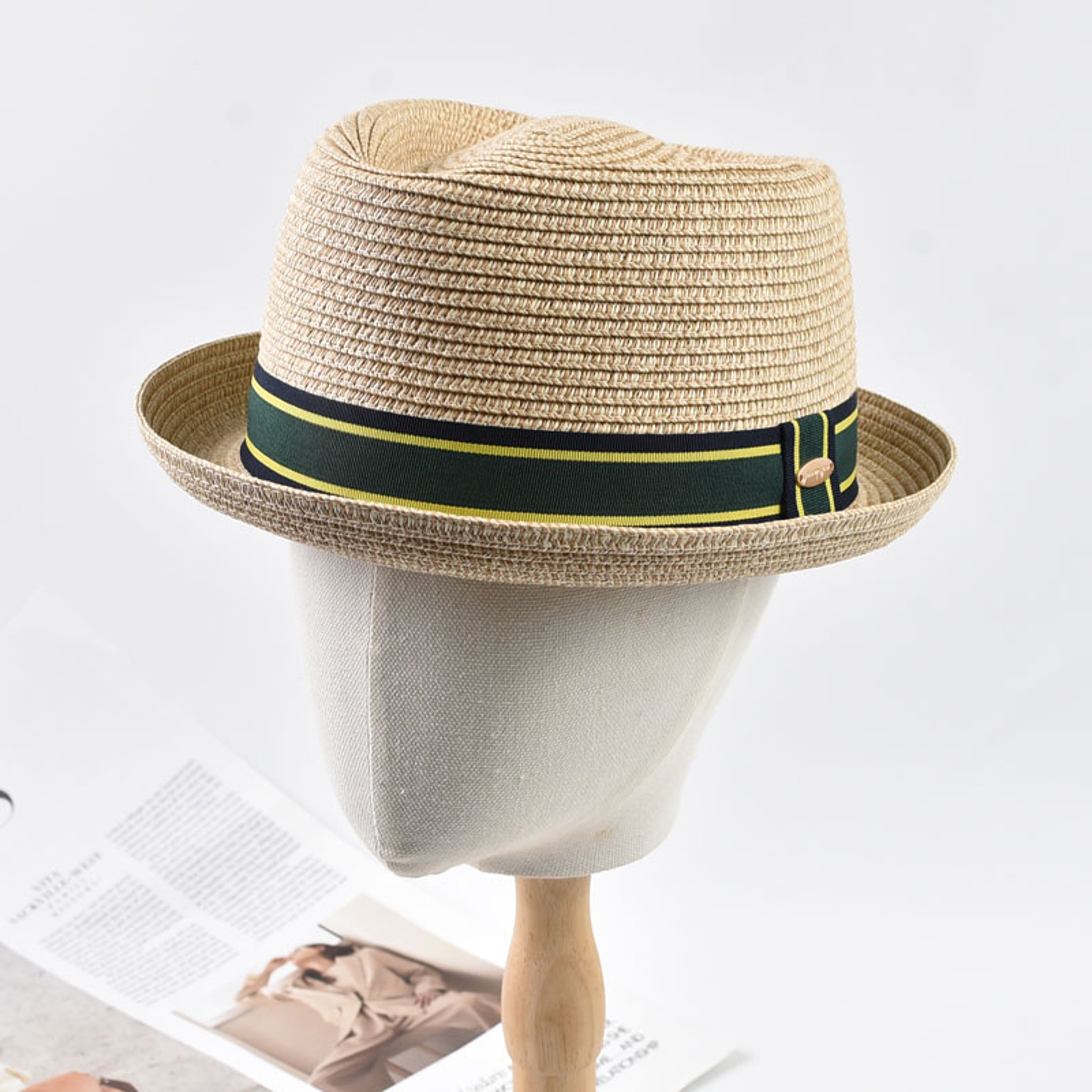 Classic Straw Fedora Hat For Men Lightweight Paper Straw Summer Sun Hat 3