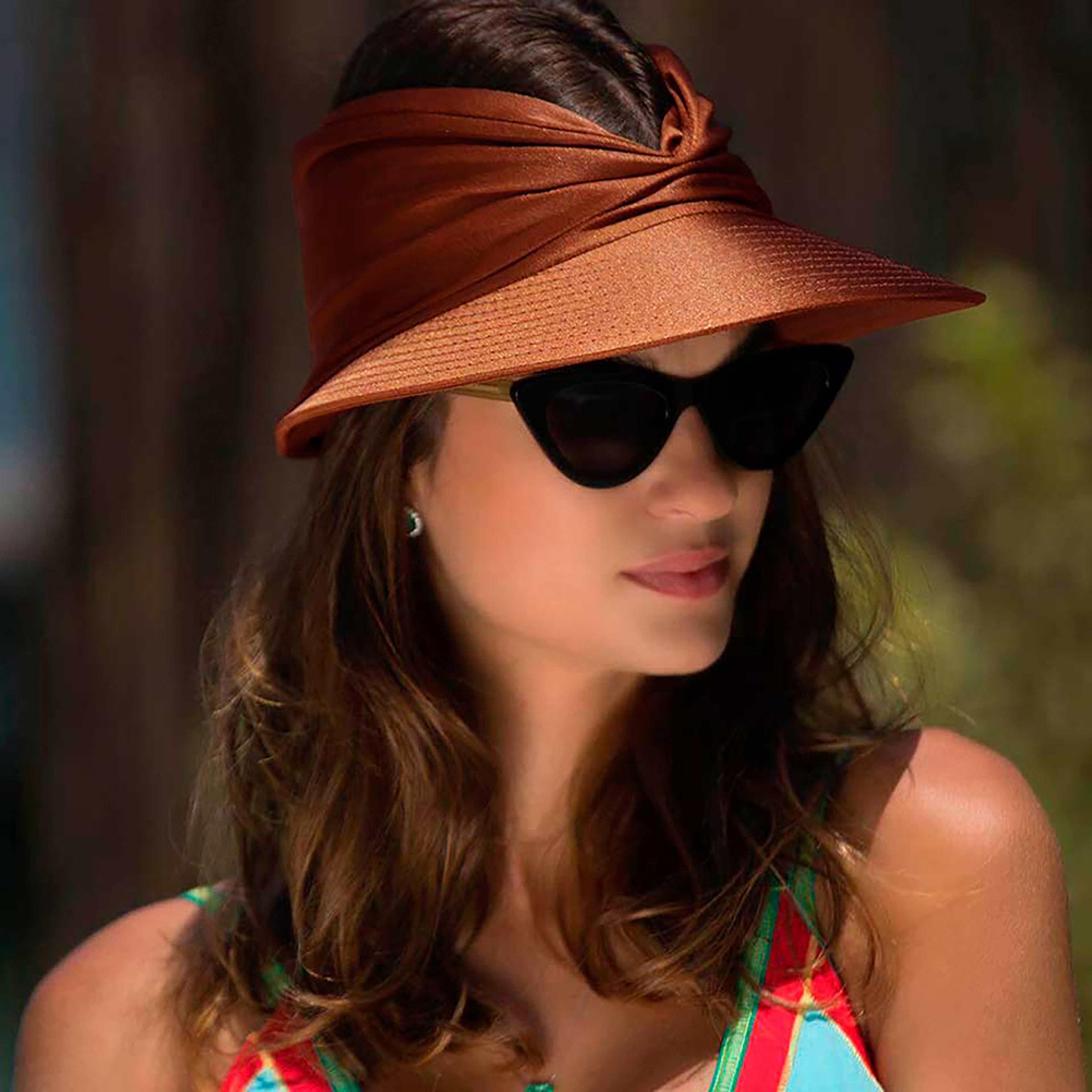 Women Sun Visor Hat Wide Brim UV Protection Beach Cap For Summer Travel 3