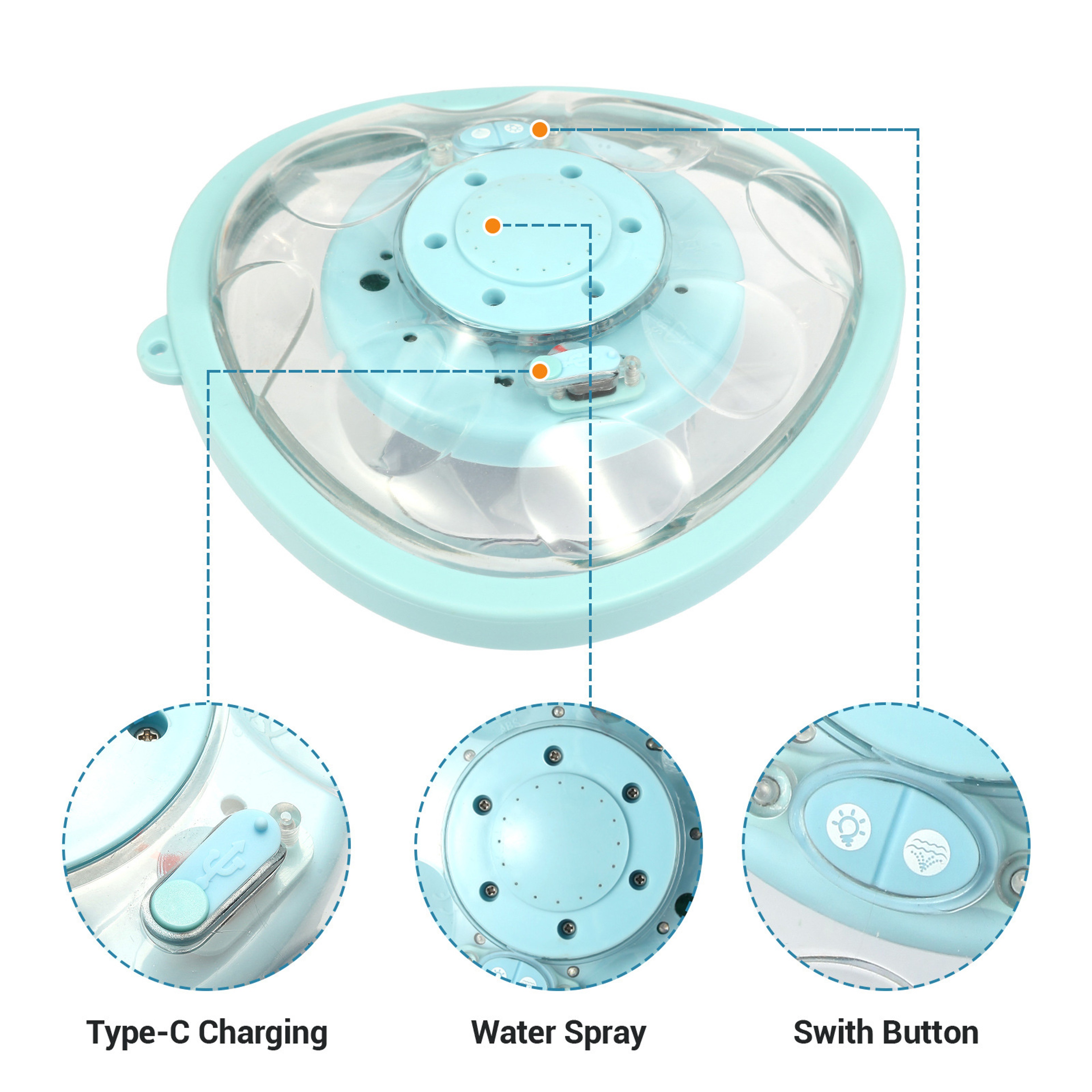 Rechargeable Pool Fountain with RGB Lights & Remote for Above Ground Pools – view 6