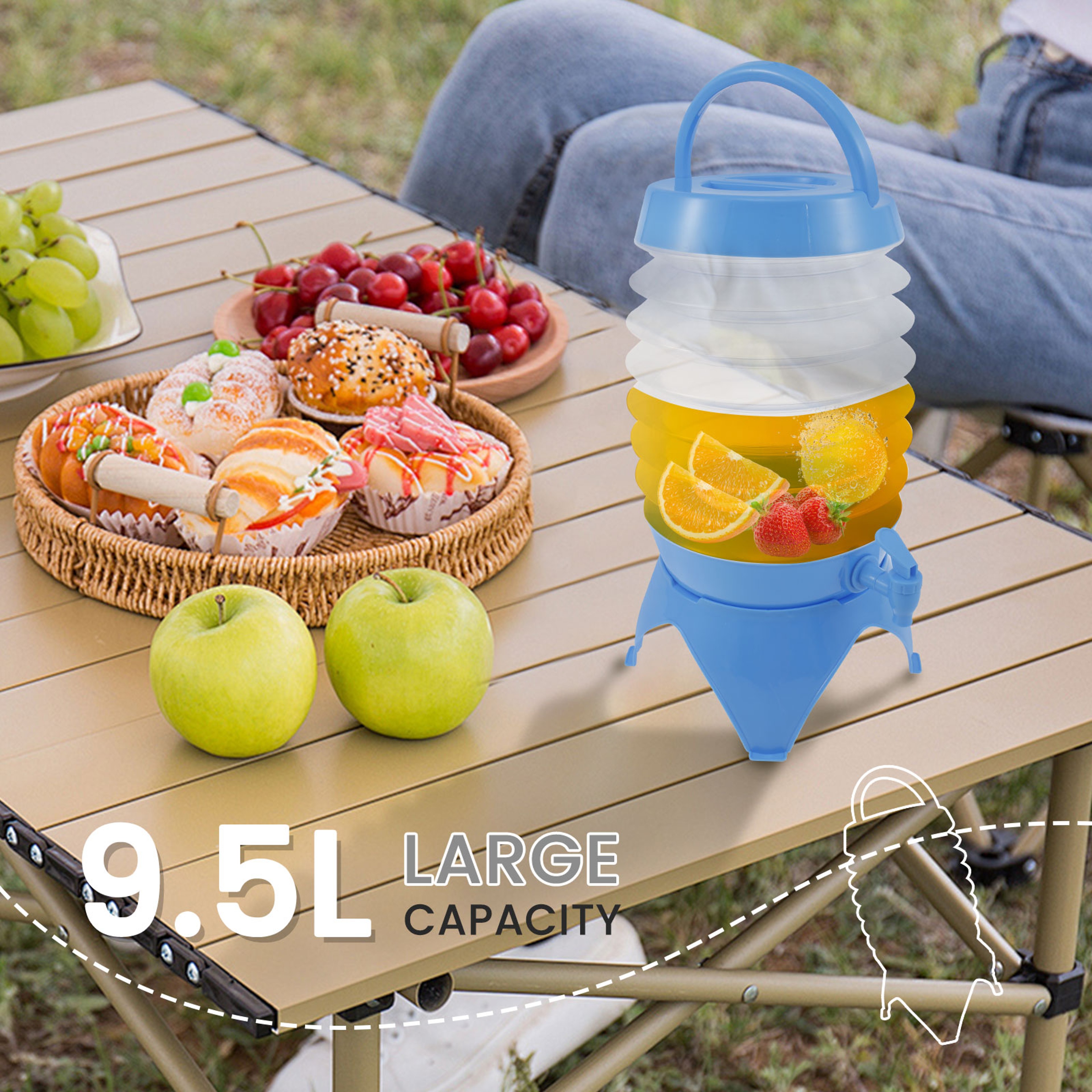 Collapsible Water Dispenser with Spigot Portable Camping Water Jug for Fridge and Outdoor Uses – view 2