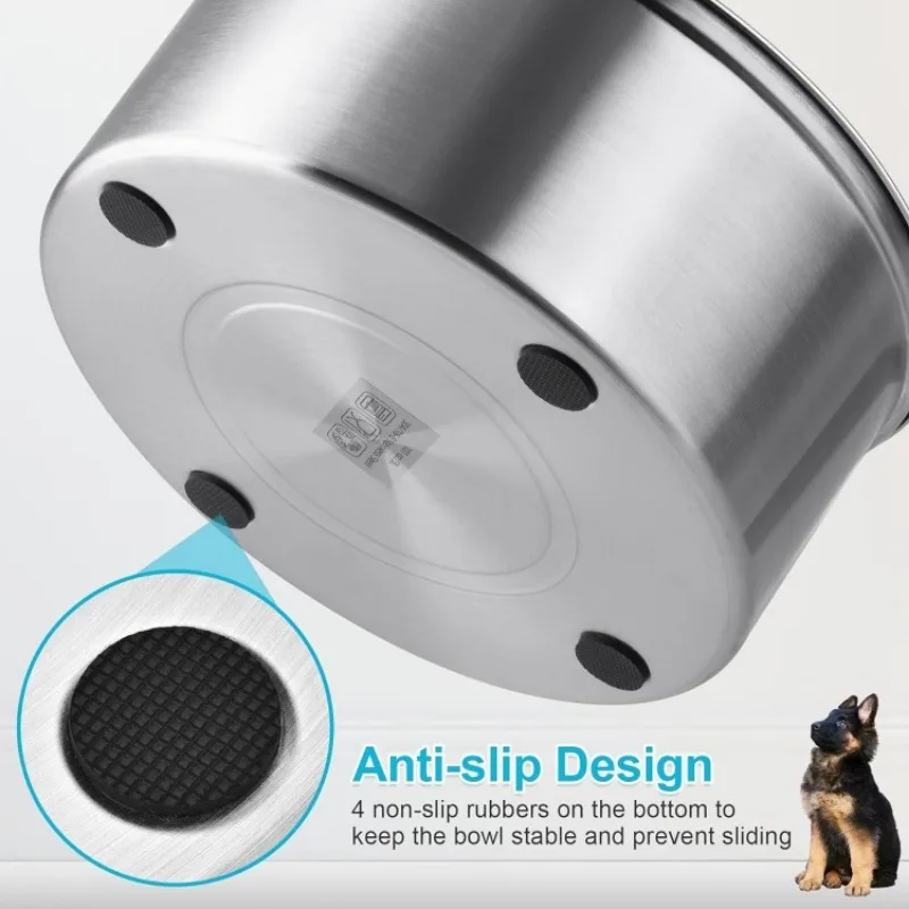 Stainless Steel No Spill Dog Water Bowl With Floating Disk Slow Drinking Pet Feeder 3