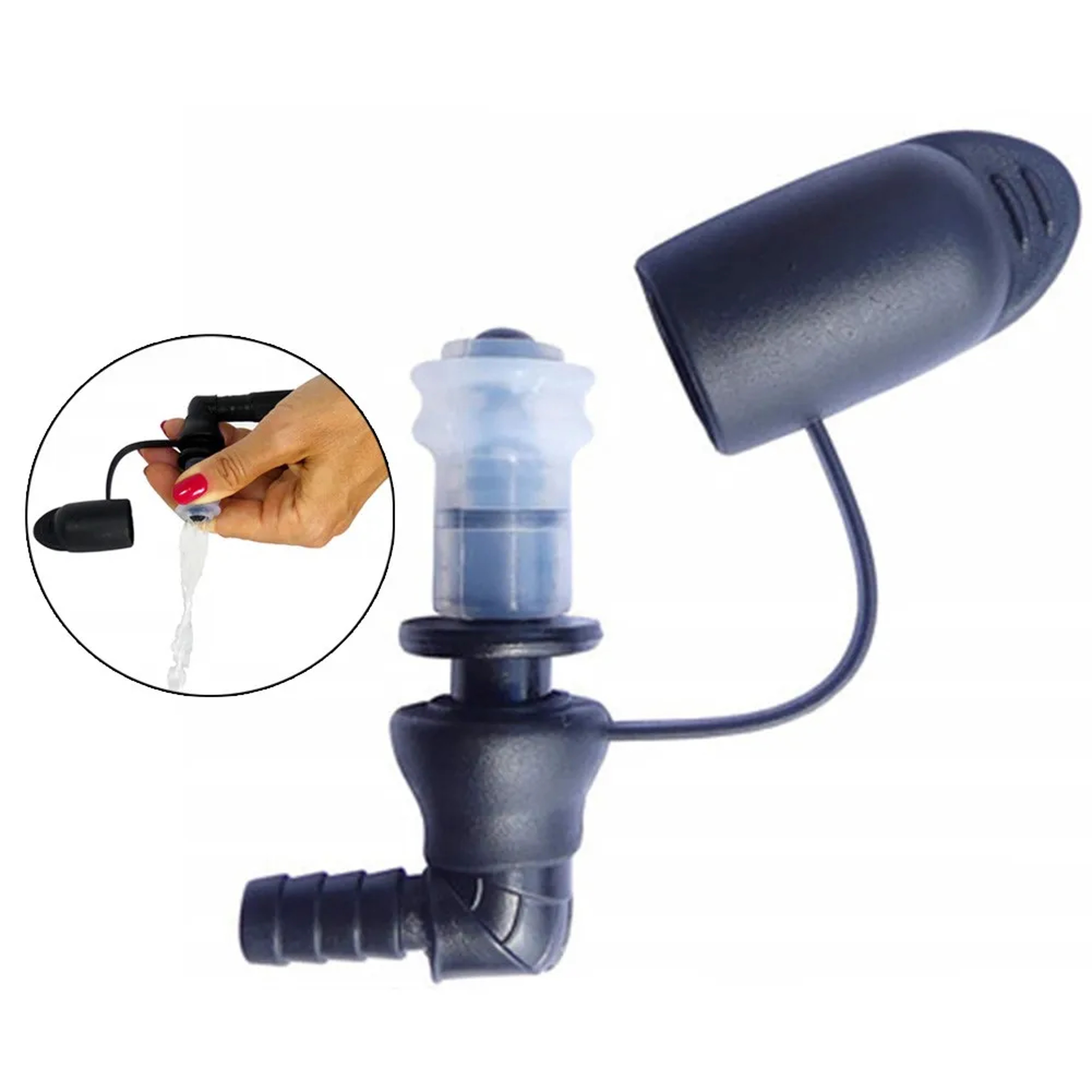 Outdoor Hydration Pack Bite Valve Replacement Mouthpiece with Dust Cover for Hiking Cycling & Camping – view 1