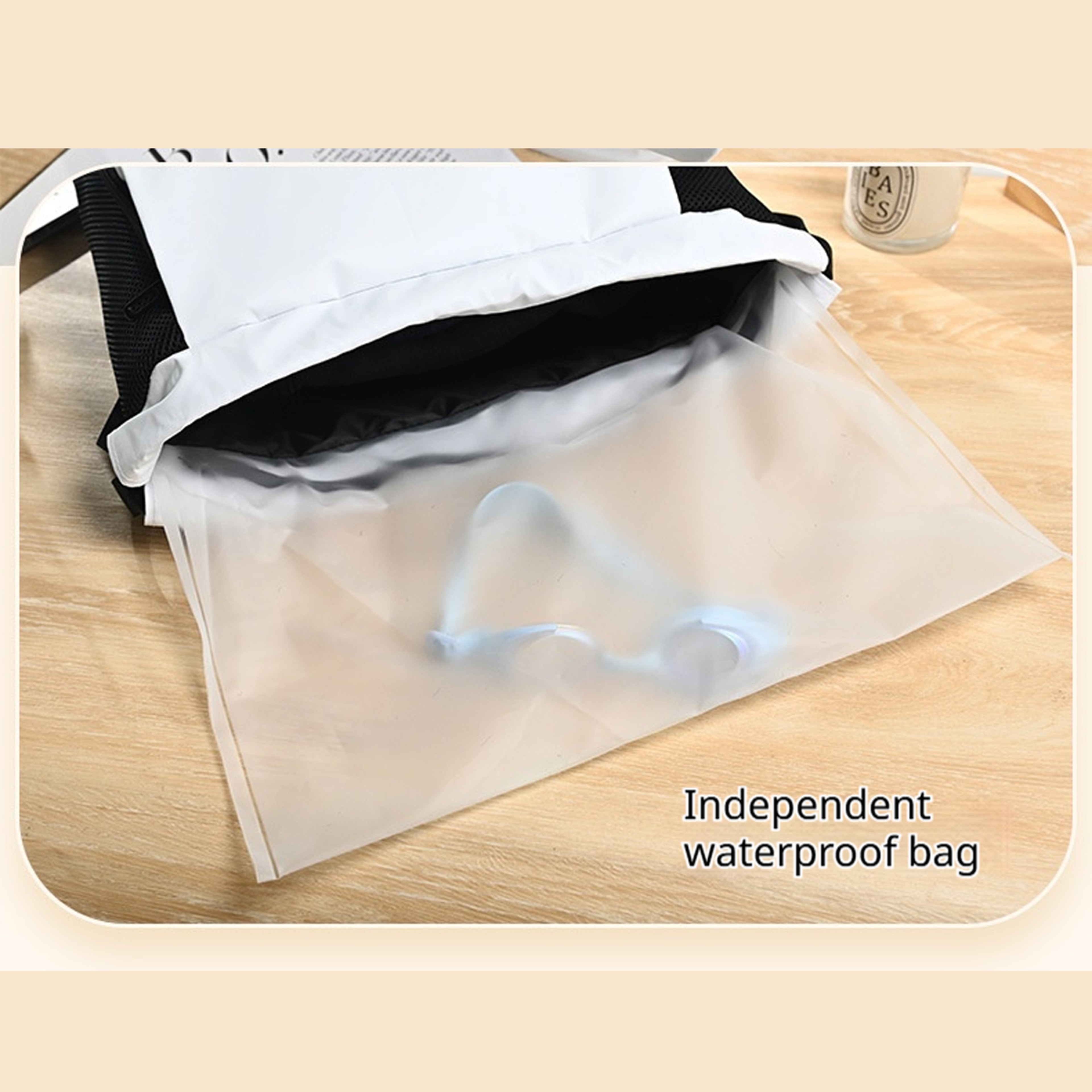 Waterproof Gym Bag Drawstring Backpack with Shoe Compartment & Wet Dry Storage – view 6