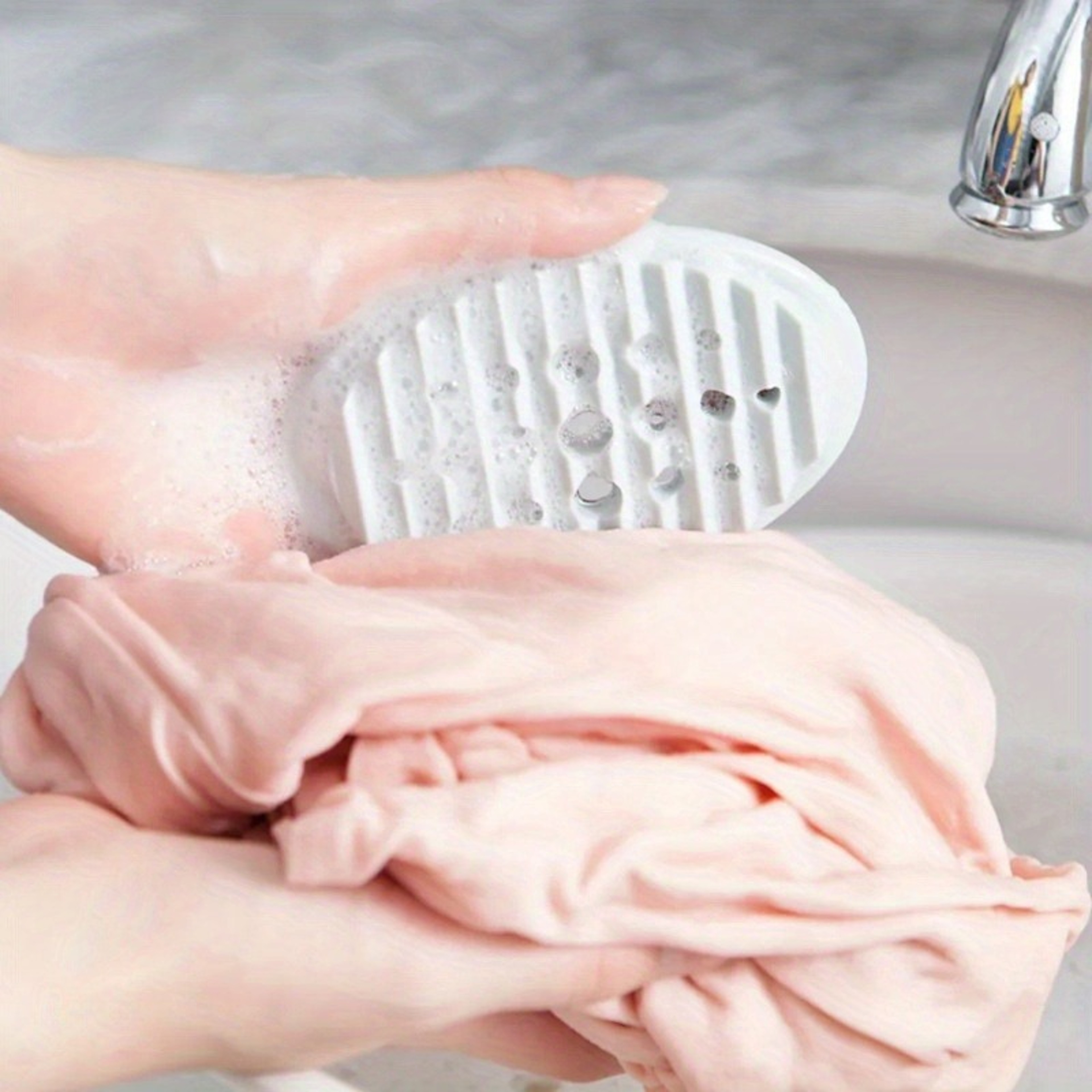 Silicone Soap Dish Self Draining Non Slip Bathroom  Kitchen Soap Holder 3