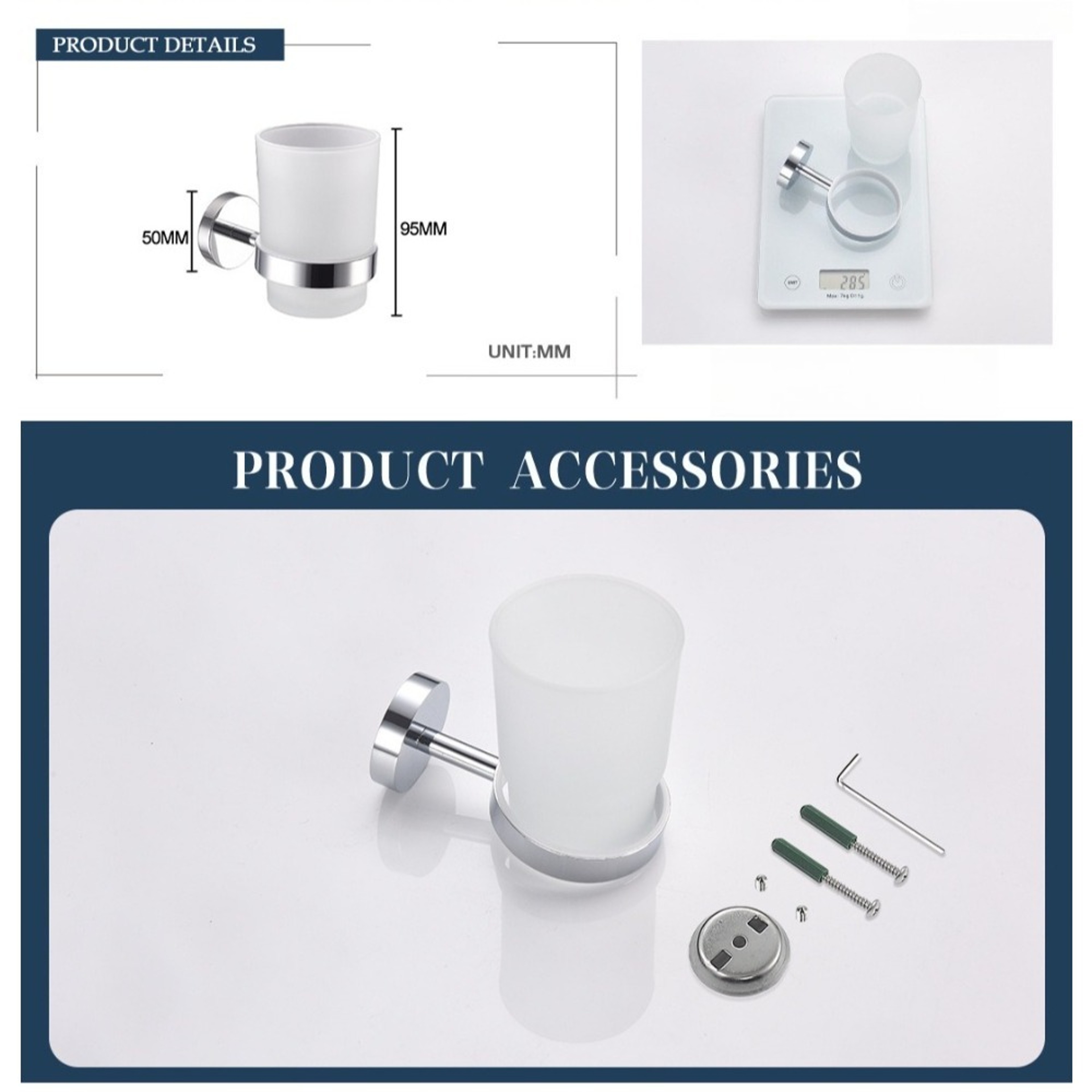 Wall Mounted Cup Holder  Bathroom Toothbrush Organizer With Drill Free Installation 2