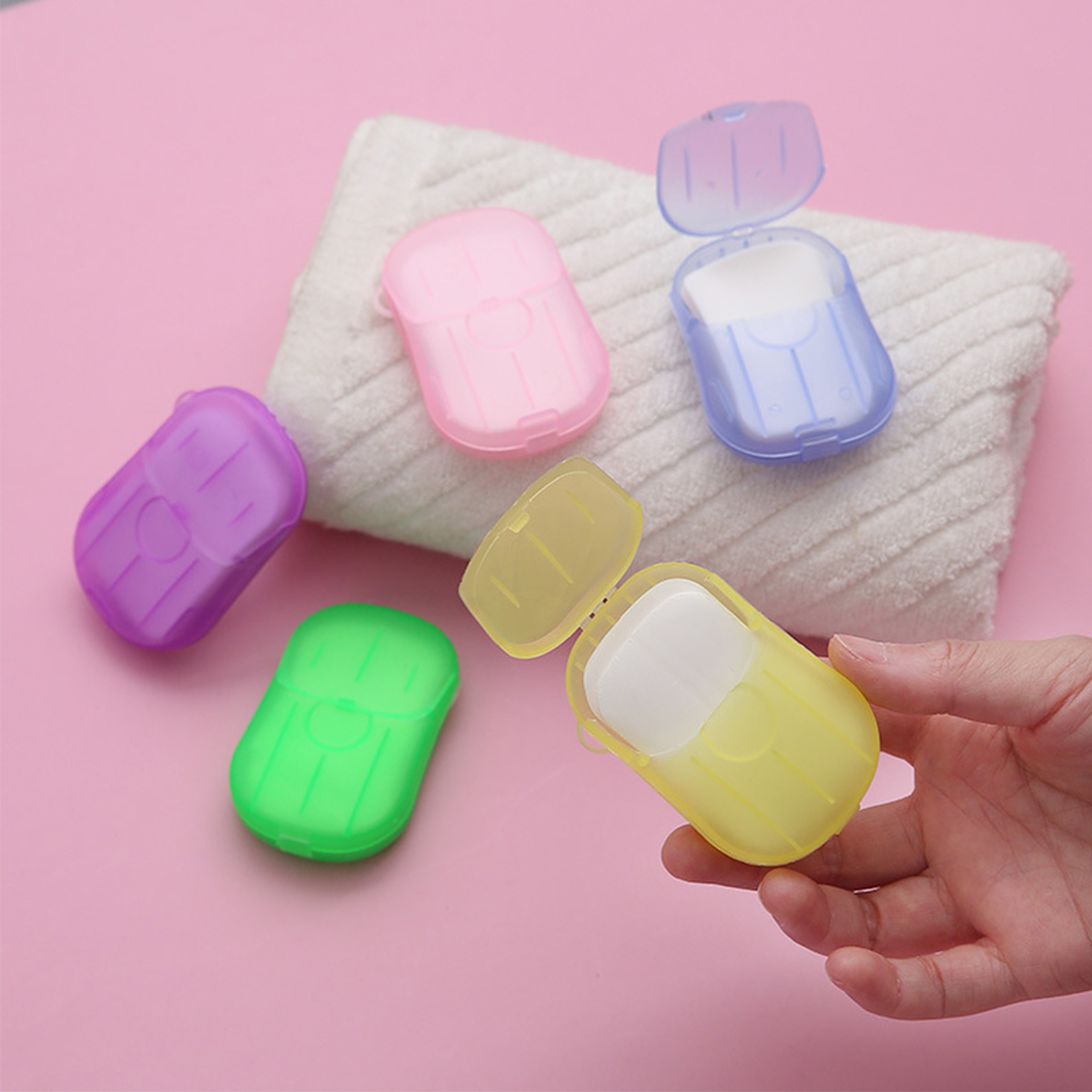 Portable Paper Soap Sheets With Travel Soap Case Mini Soap Dispenser For Camping Hiking  Travel 2