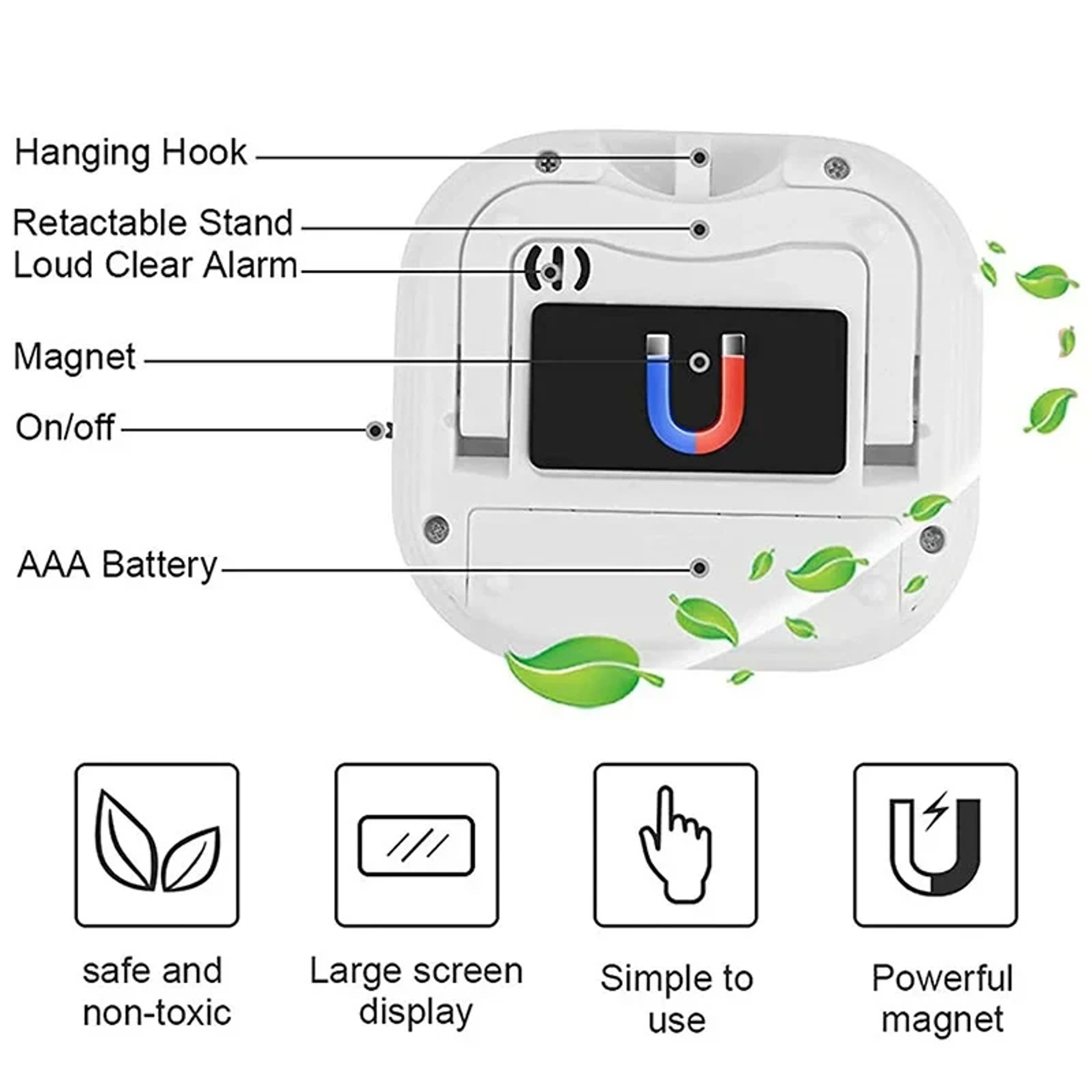 Magnetic Digital Kitchen Timer With Large LCD Display And Loud Alarm For Cooking  Baking 4