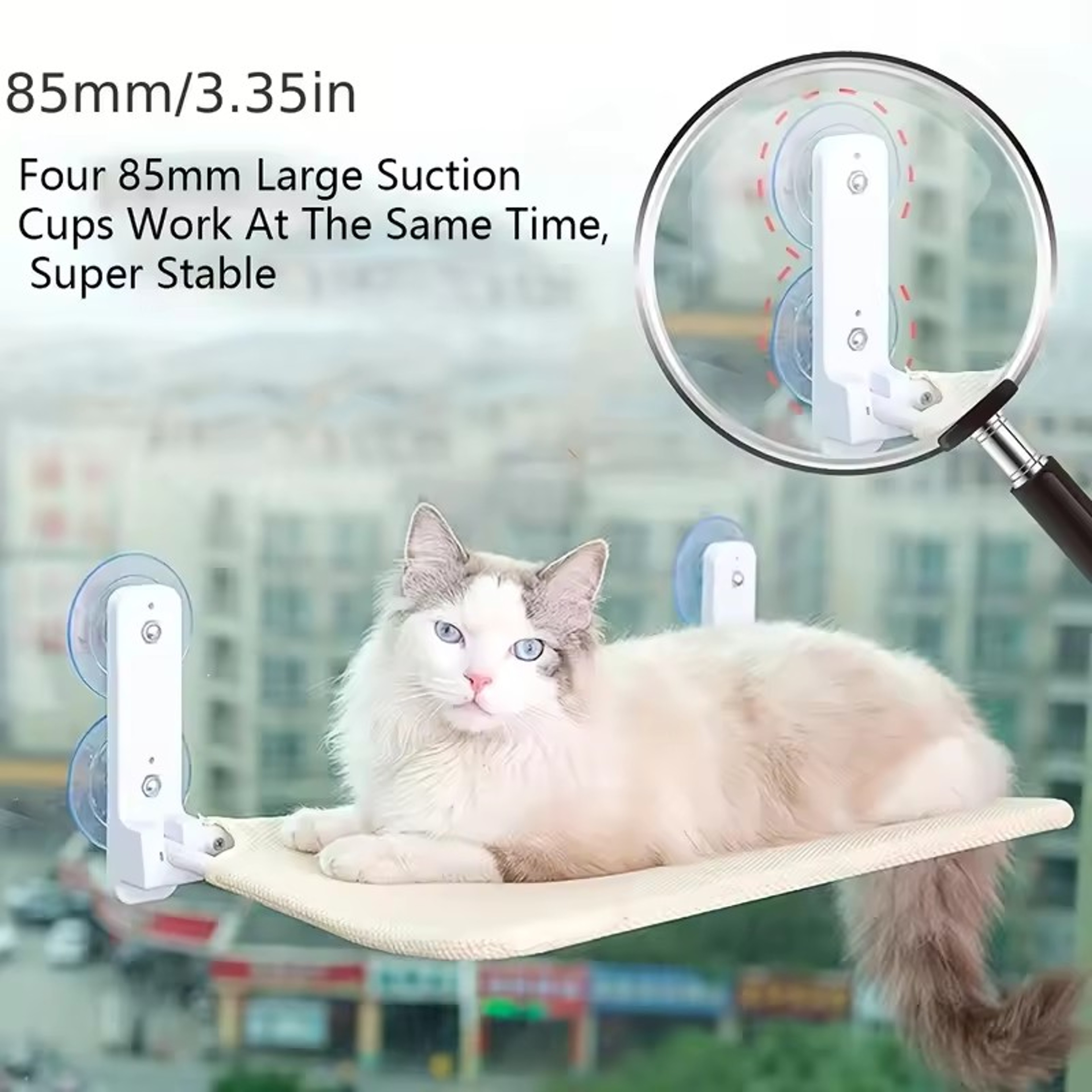 CozyView Cat Window Hammock Foldable Window Cat Bed With Strong Suction Cups 2