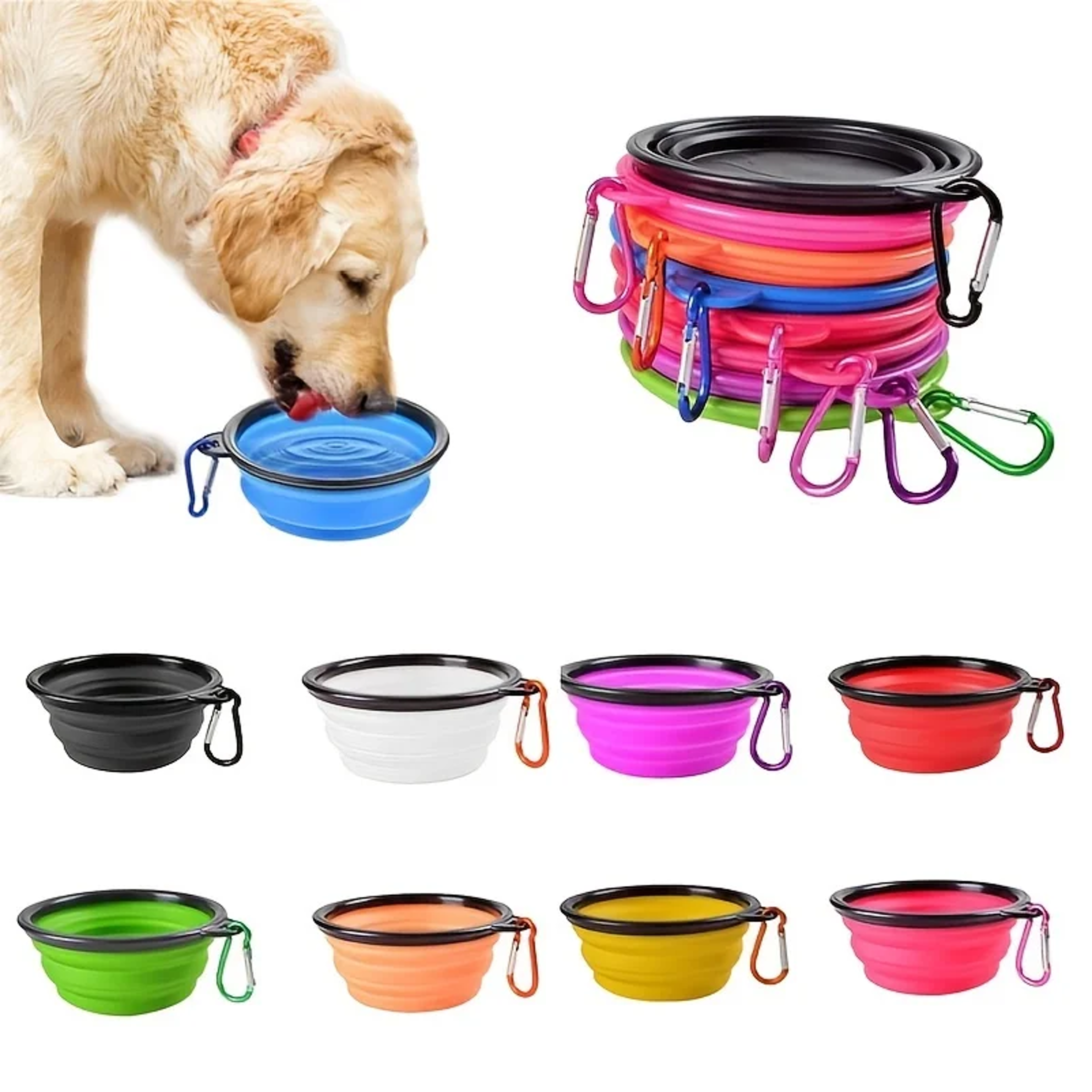 Collapsible Pet Travel Bowl Portable Silicone Dog  Cat Food Water Bowl 1
