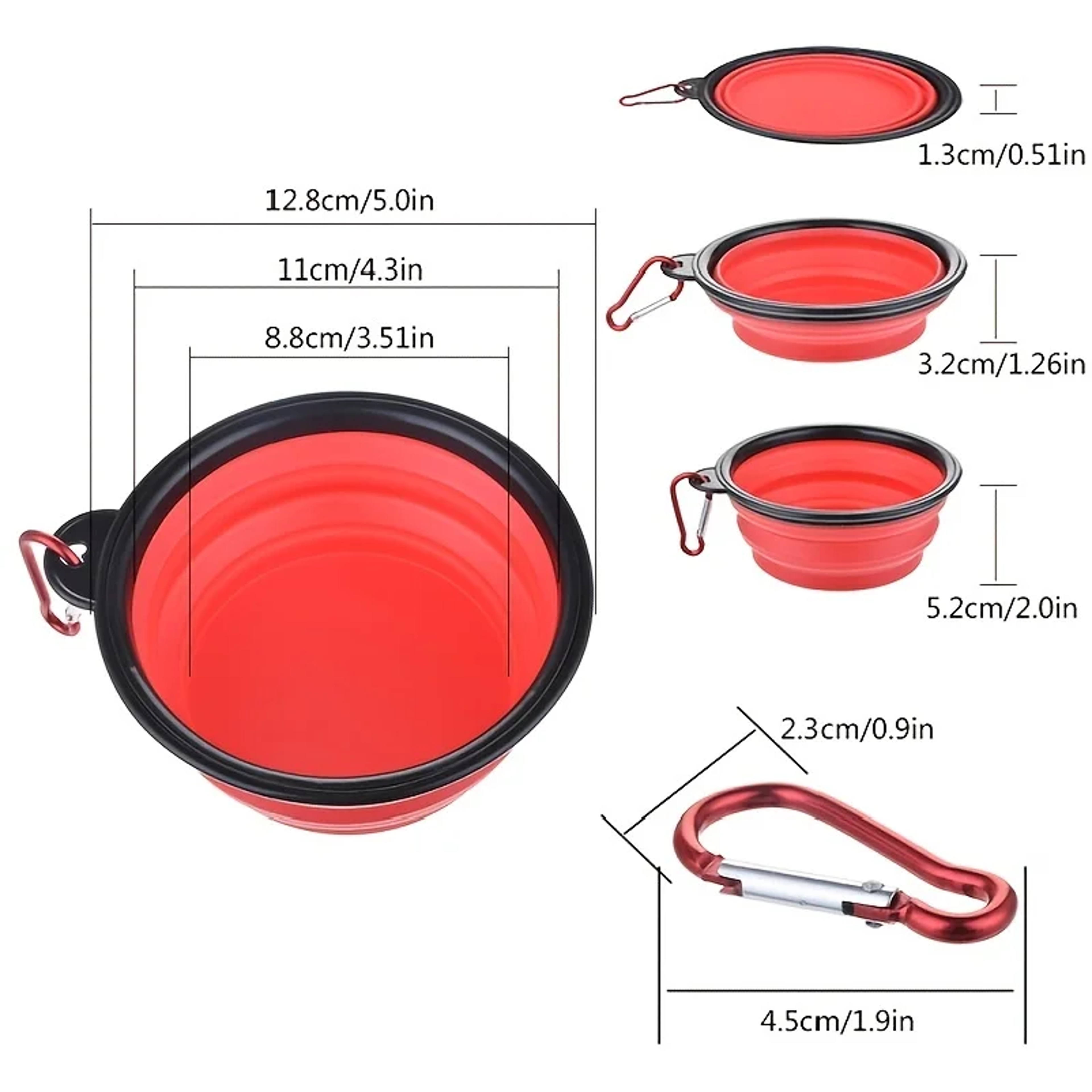 Collapsible Pet Travel Bowl Portable Silicone Dog  Cat Food Water Bowl 3