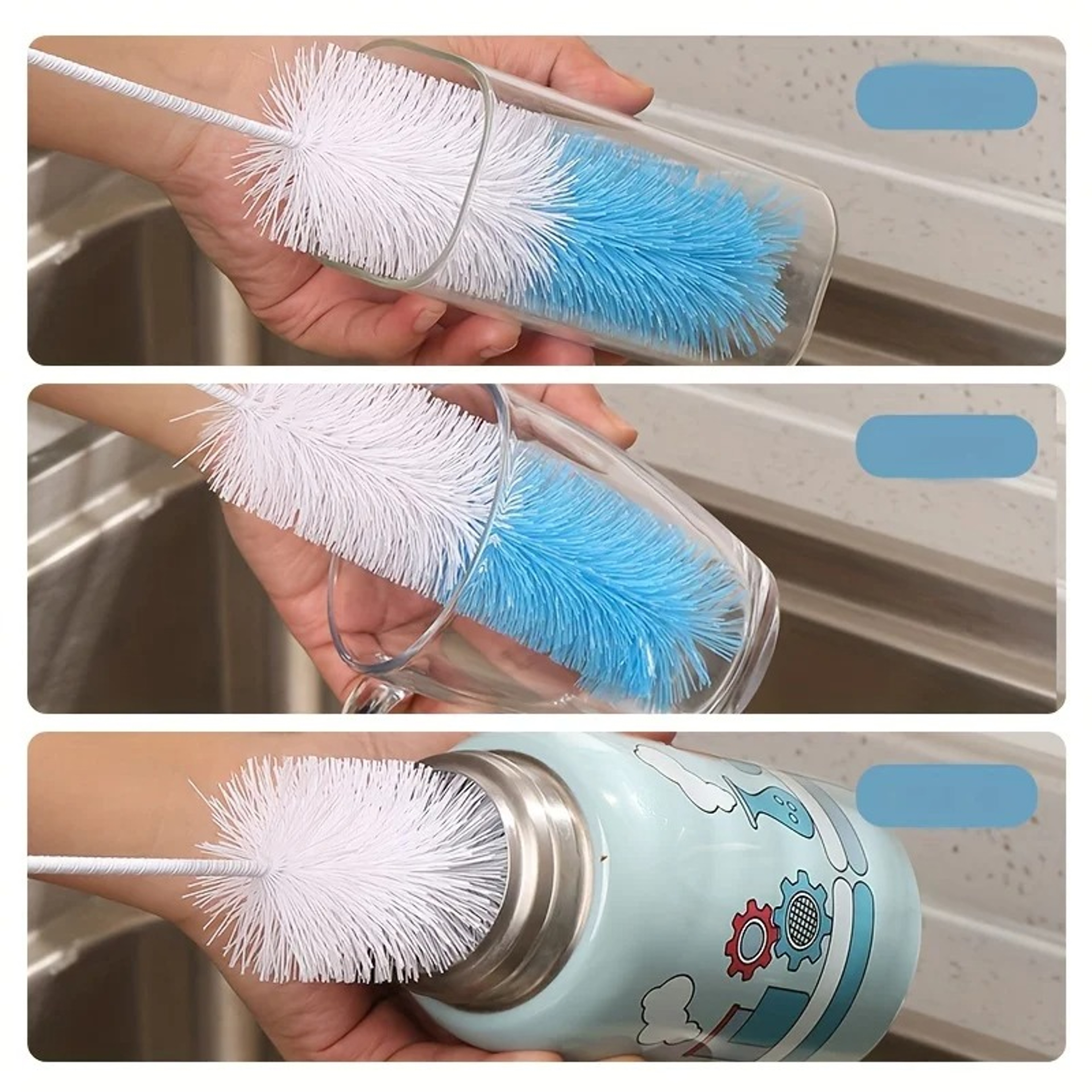 Long Handle Bottle Brush For Glass Bottles  Cups  Deep Cleaning Cup Cleaning Brush 4