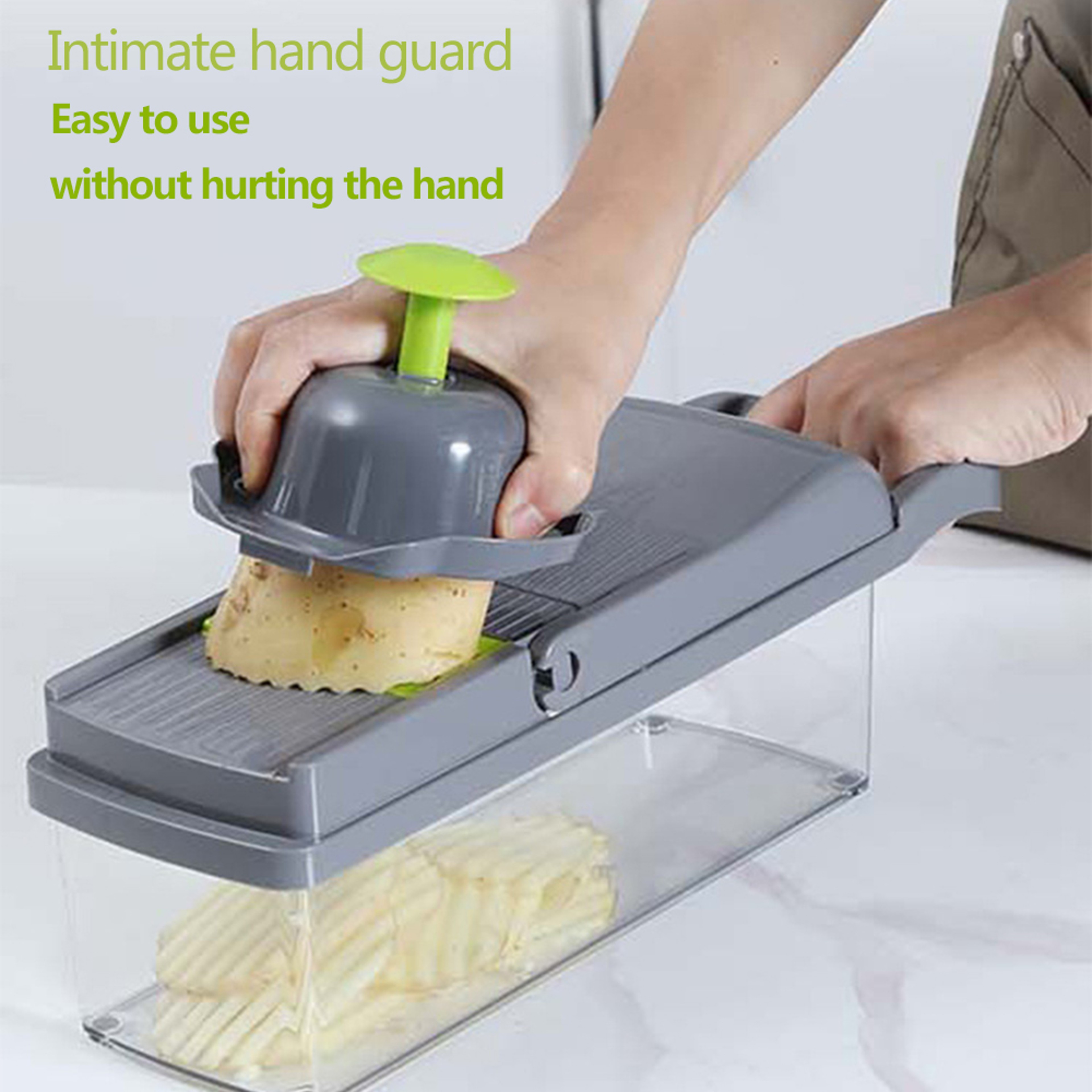 Multifunction Vegetable Slicer  Vegetable Chopper With Basket And Interchangeable Blades 2