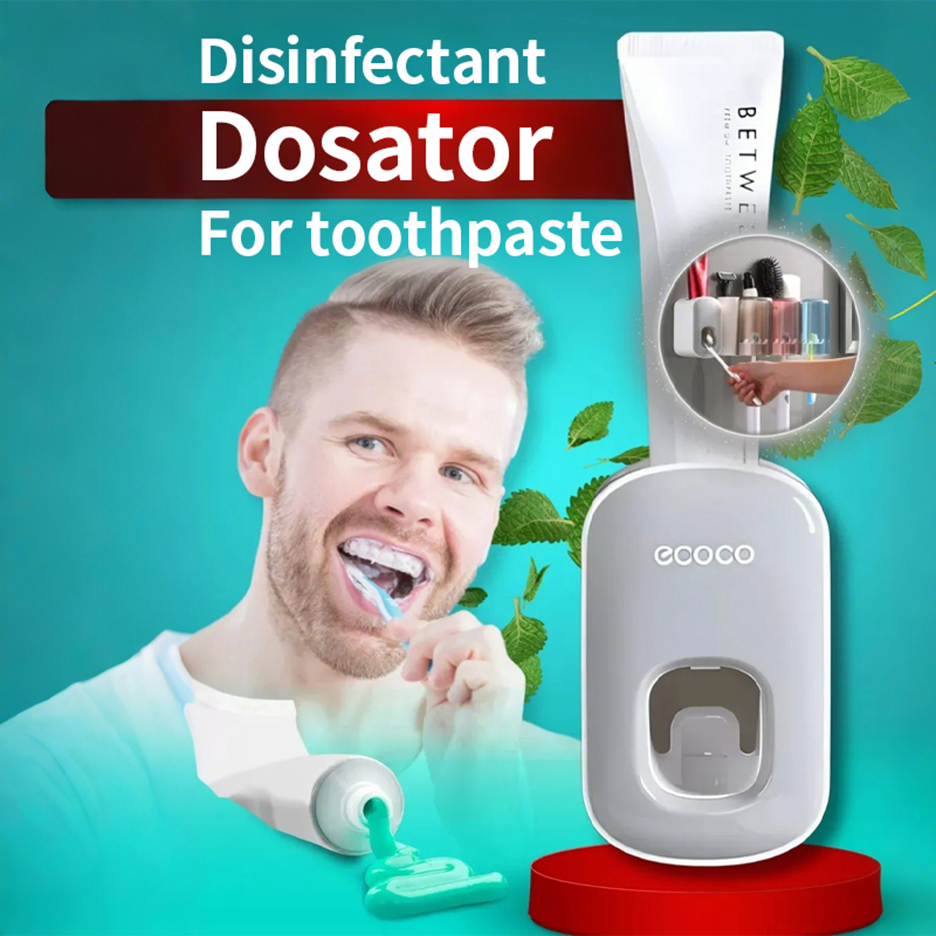 Automatic Toothpaste Dispenser Wall Mounted Toothpaste Holder Hands Free Bathroom Organizer 3