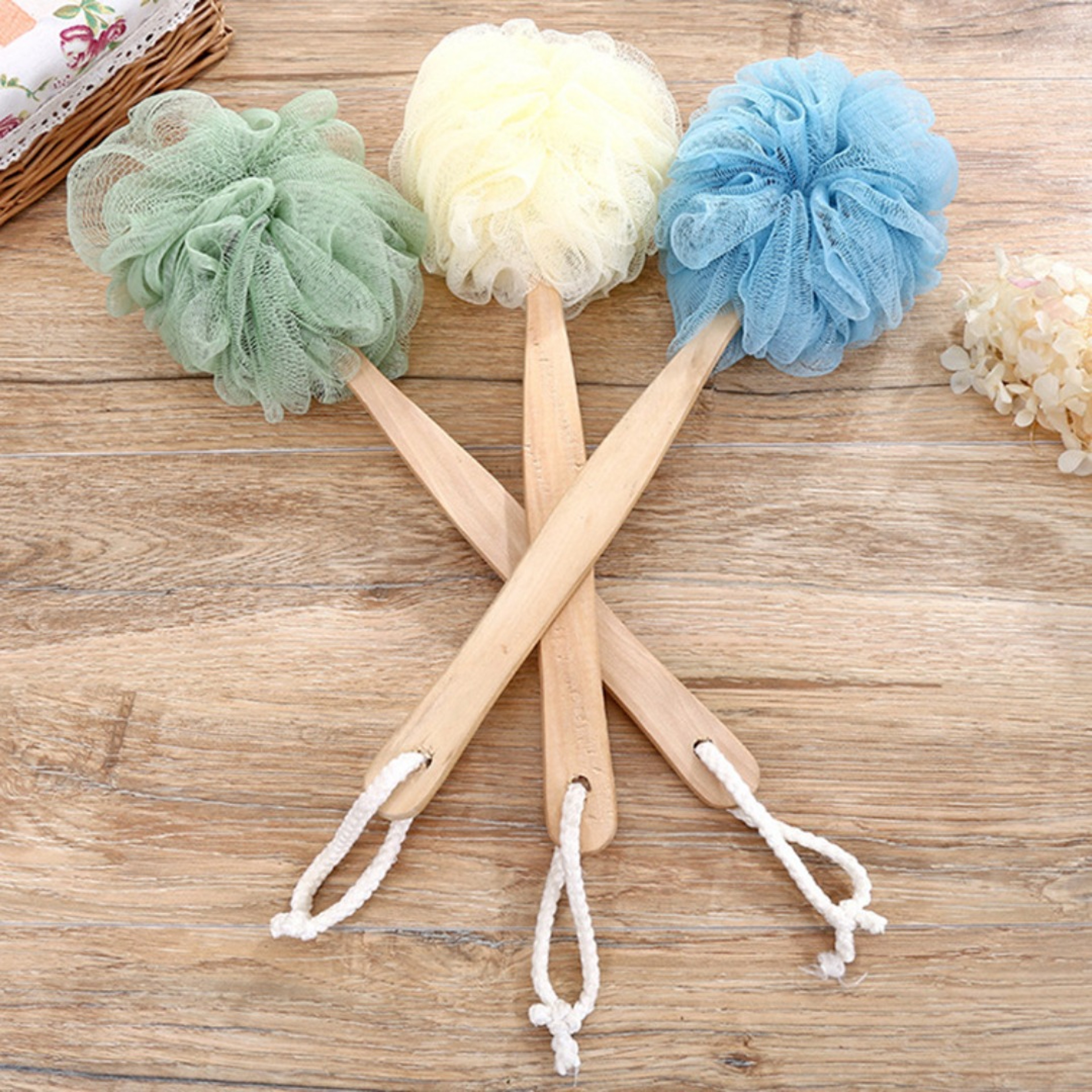Wooden Handle Bath Brush  Back Scrubber For Gentle Exfoliating Shower Care 4