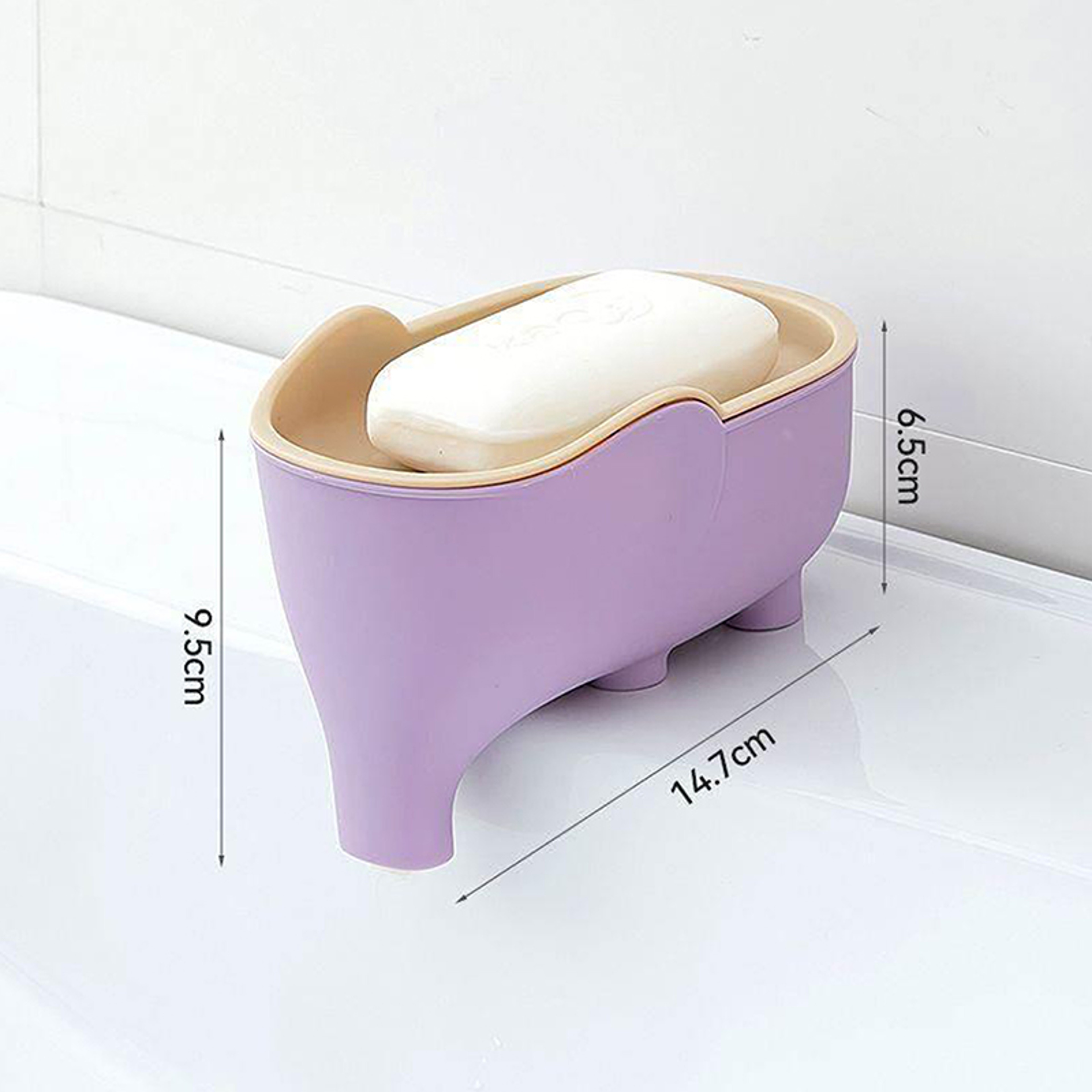 Elephant Self Draining Soap Dish With Waterproof Drain Rack  Cute Bathroom Soap Dish  Soap Saver Tr 7