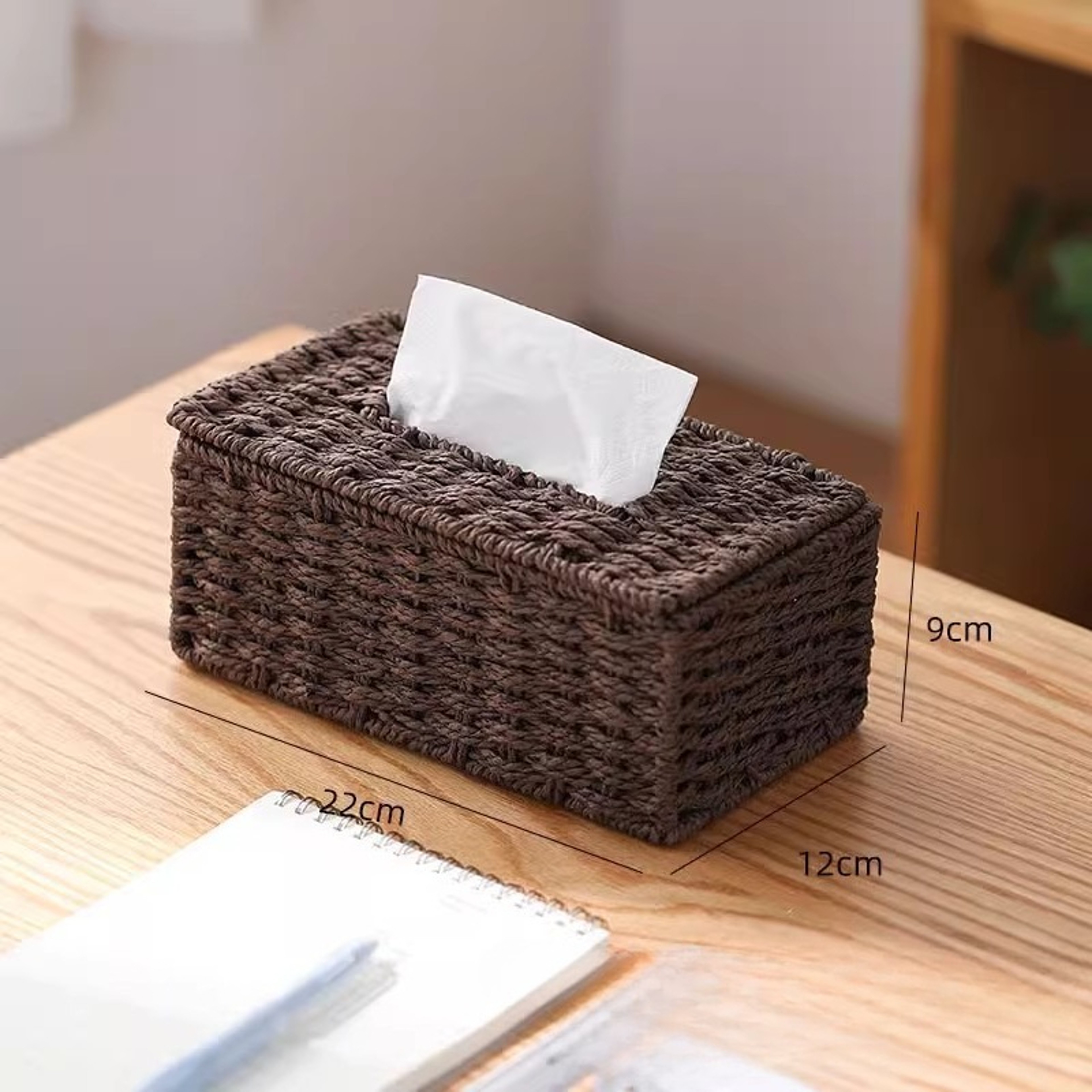 Luxury Woven Tissue Box Rattan Tissue Box Cover Decorative Tissue Holder For Home Decor 6