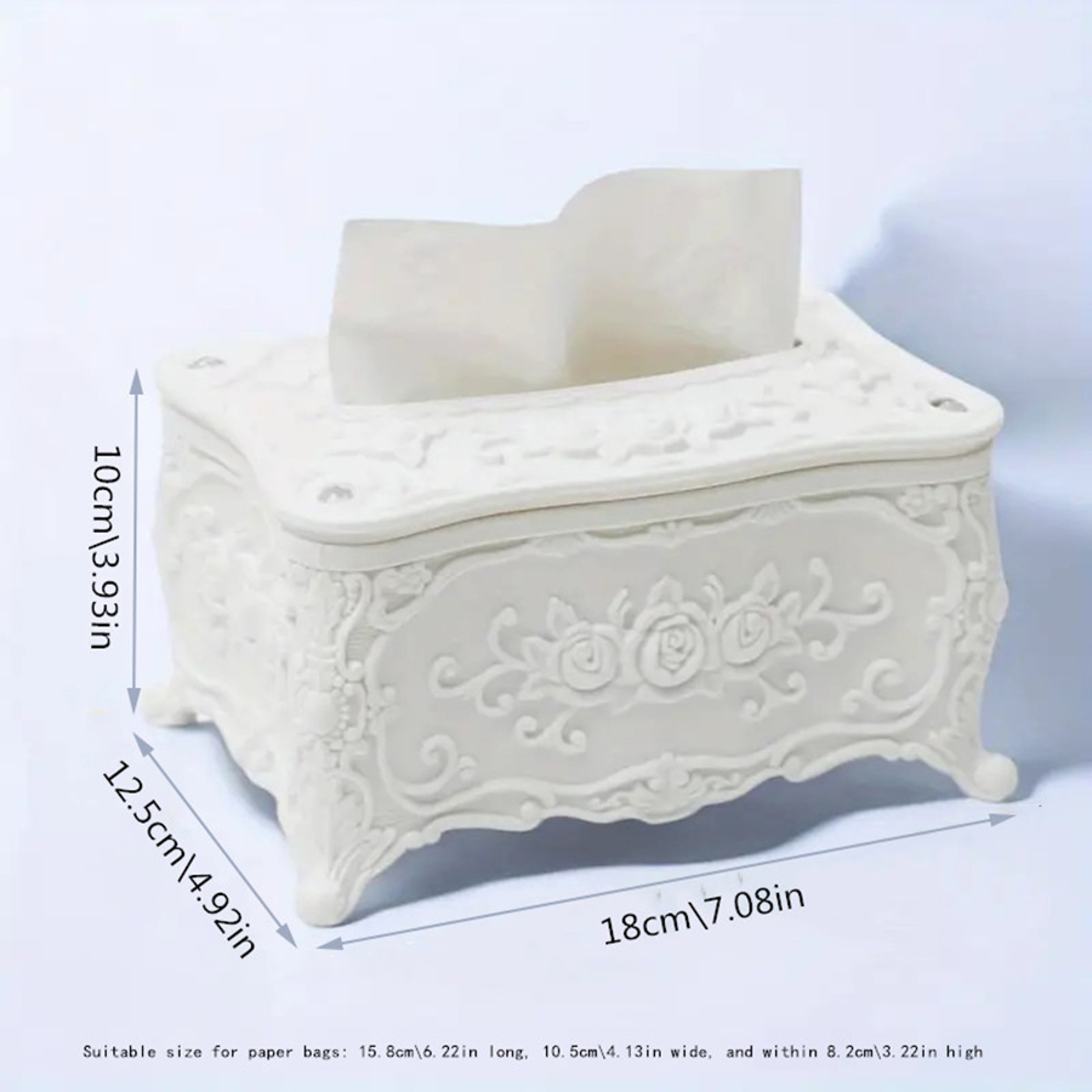 Modern Tissue Box Cover Plastic Napkin Holder For Bathroom Office  Desktop 2