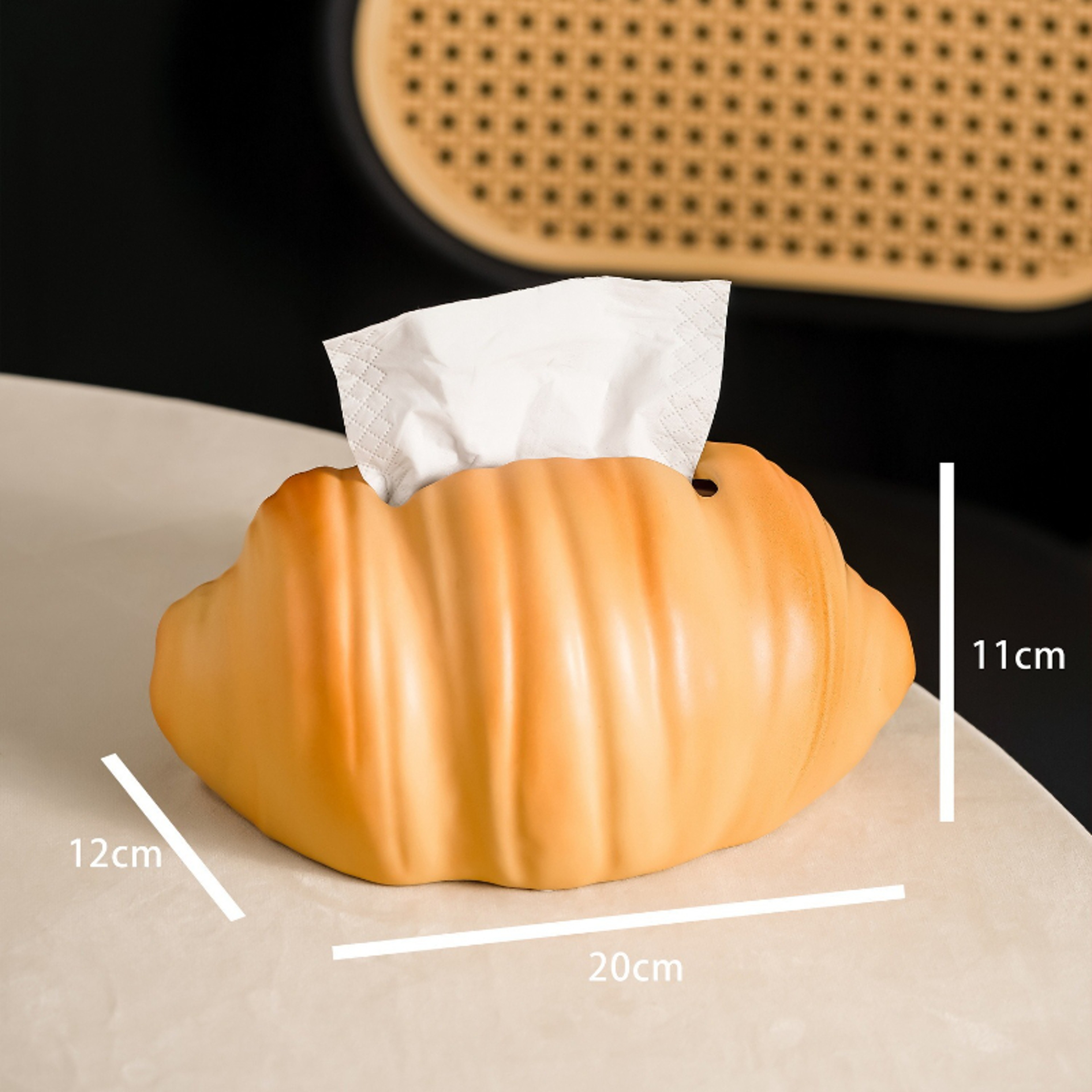 Croissant Ceramic Tissue Box Decorative Tissue Holder For Bathroom Living Room  Home Decor 5
