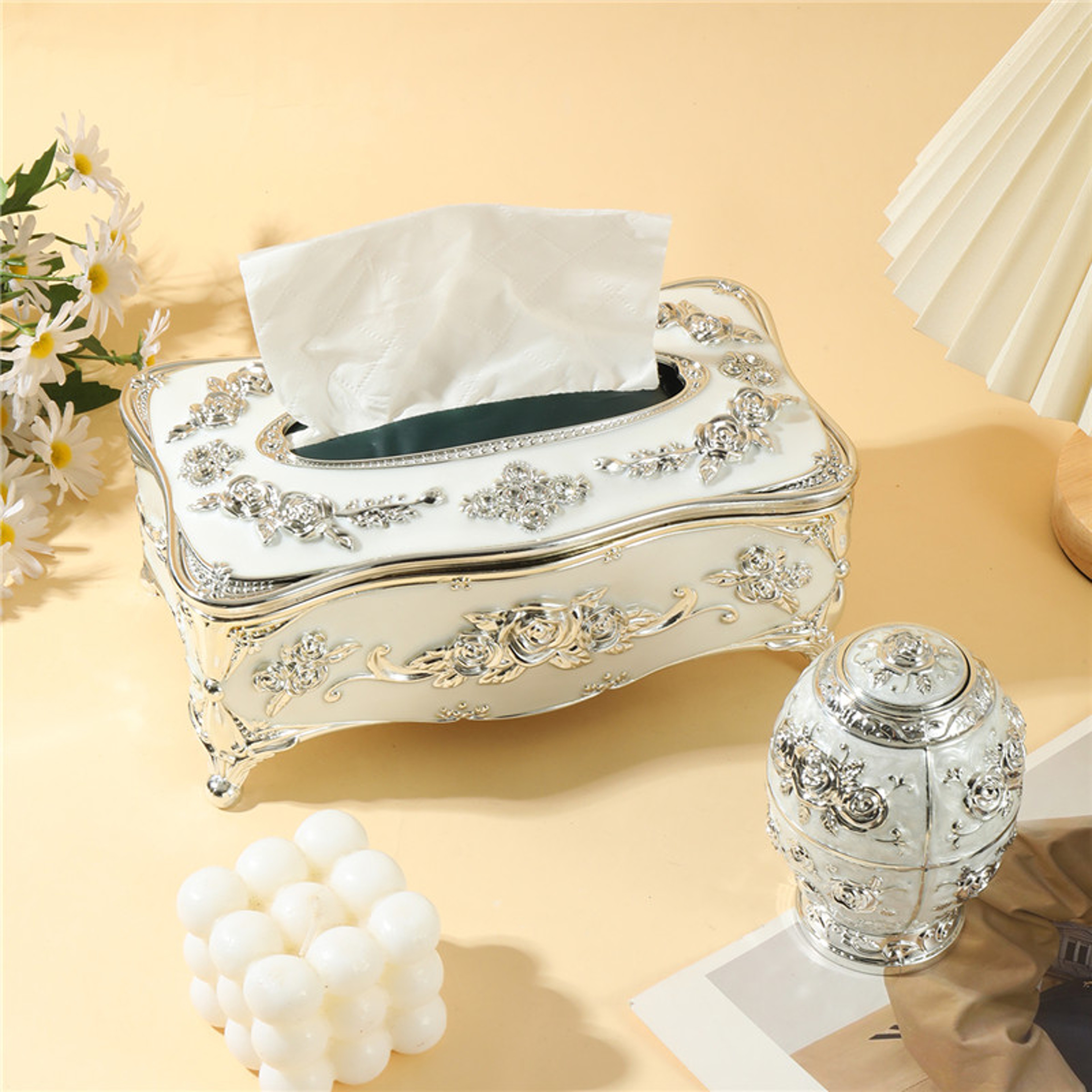 Vintage Floral Tissue Box Cover Decorative Tissue Box Holder For Bathroom Kitchen Farmhouse Home De 1