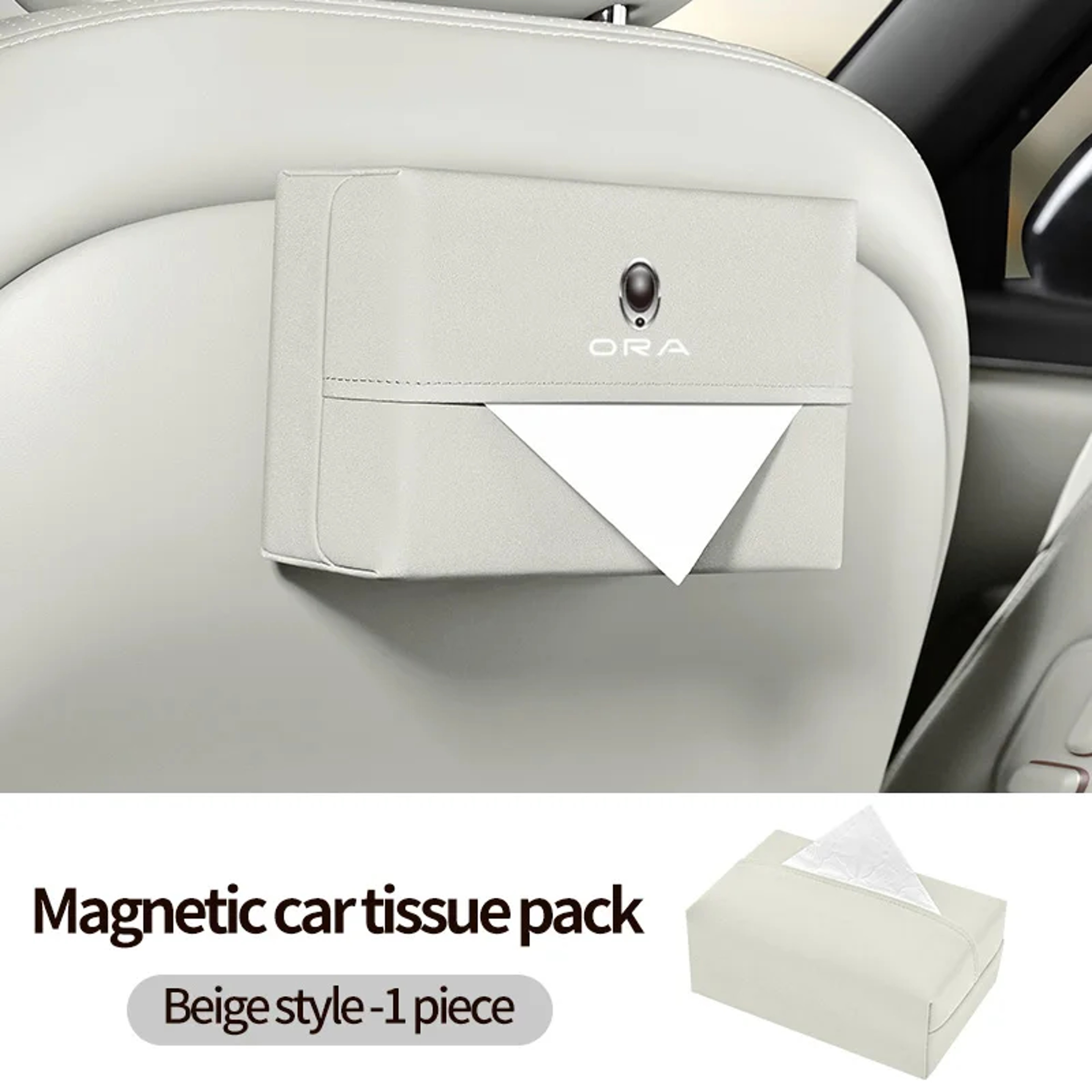 Magnetic Leather Car Tissue Holder For ORA Good Cat  ORA Models DualUse Roof  Seat Back Organizer 7
