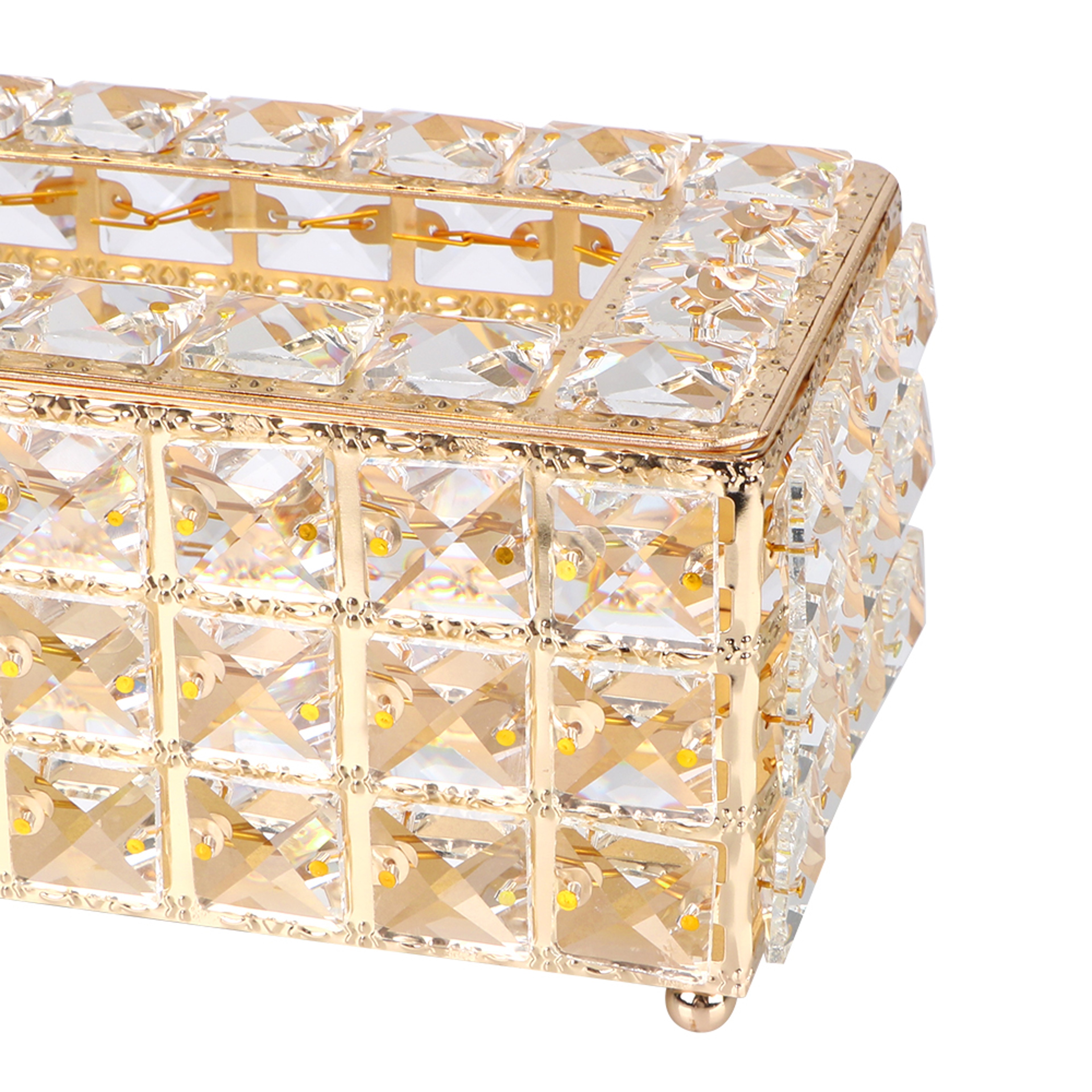 Crystal Tissue Box Decorative Square Napkin Holder For Home Office  Cafe 2