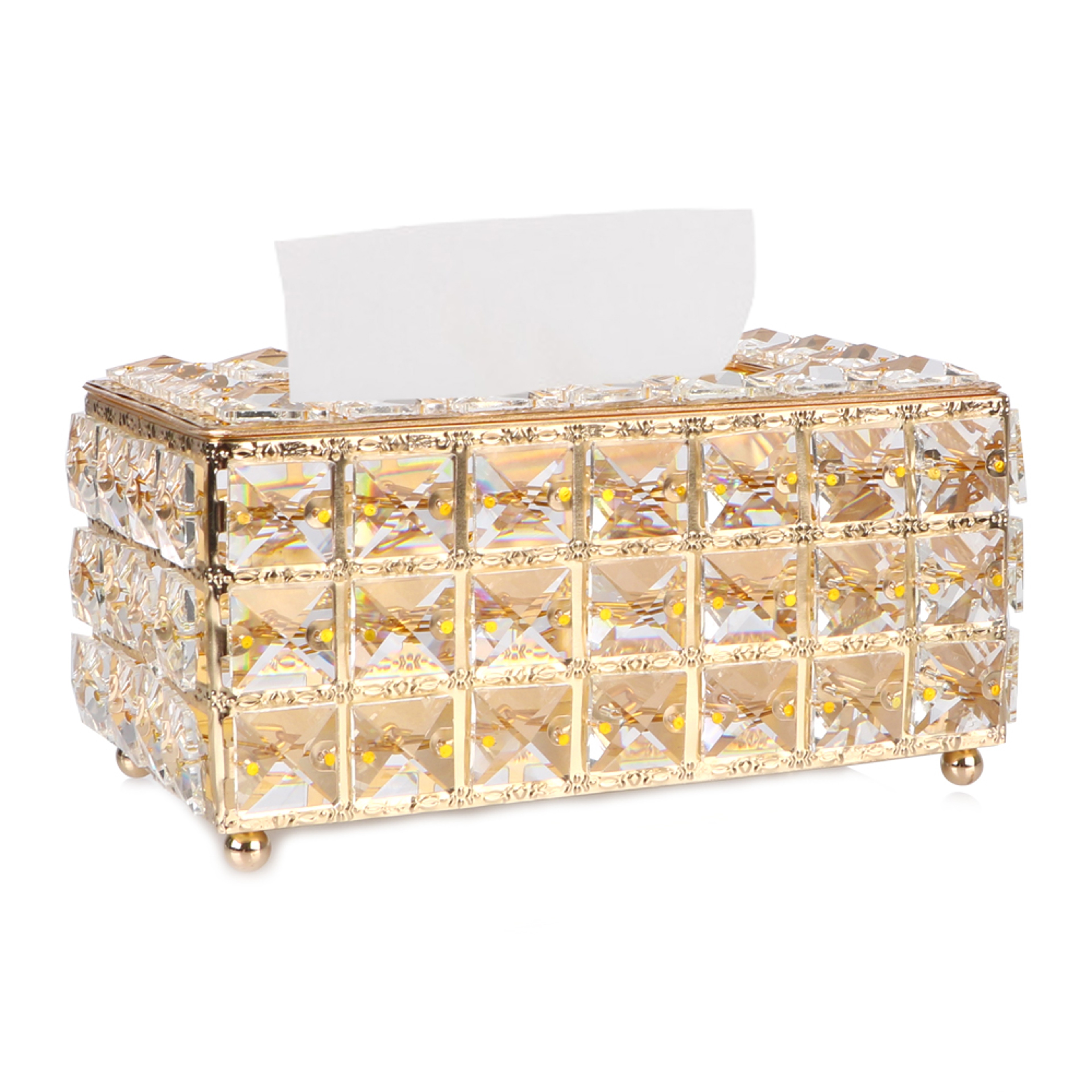 Crystal Tissue Box Decorative Square Napkin Holder For Home Office  Cafe 5
